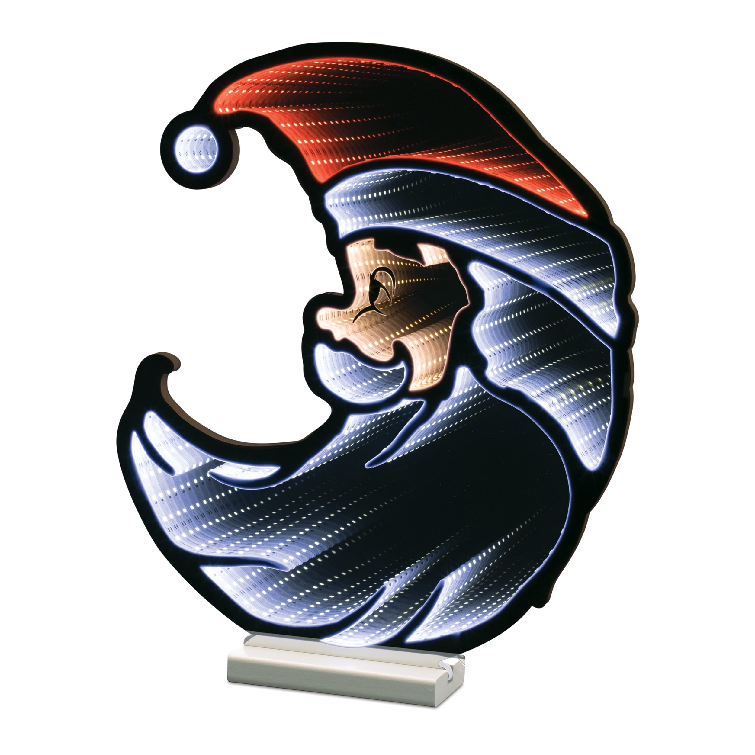 Santa Half Moon Infinity Light 17”H Acrylic UL Plug