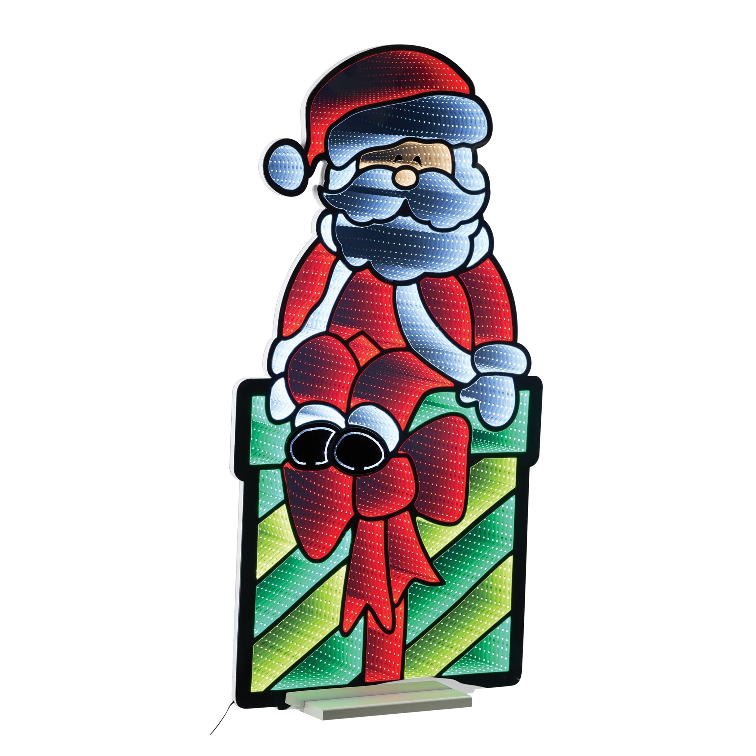 Santa on Package Infinity Light 47”H Acrylic UL Plug