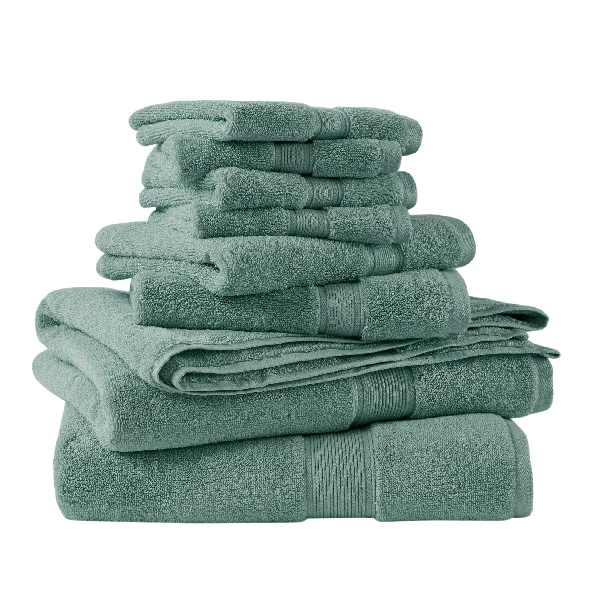 800GSM 100% Cotton 8 Piece Antimicrobial Towel Set