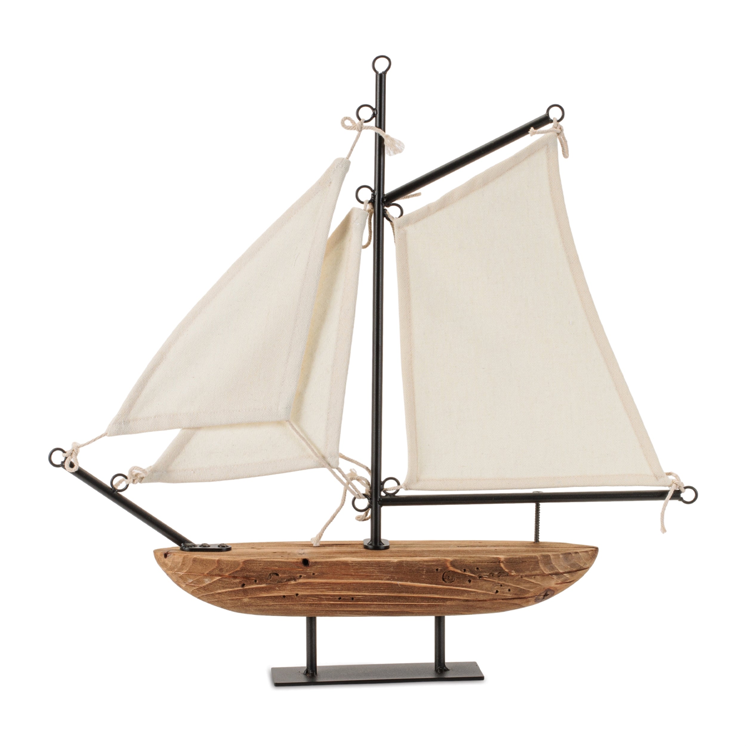 Sail Boat 19.5"L x 18.75"H Iron/Wood