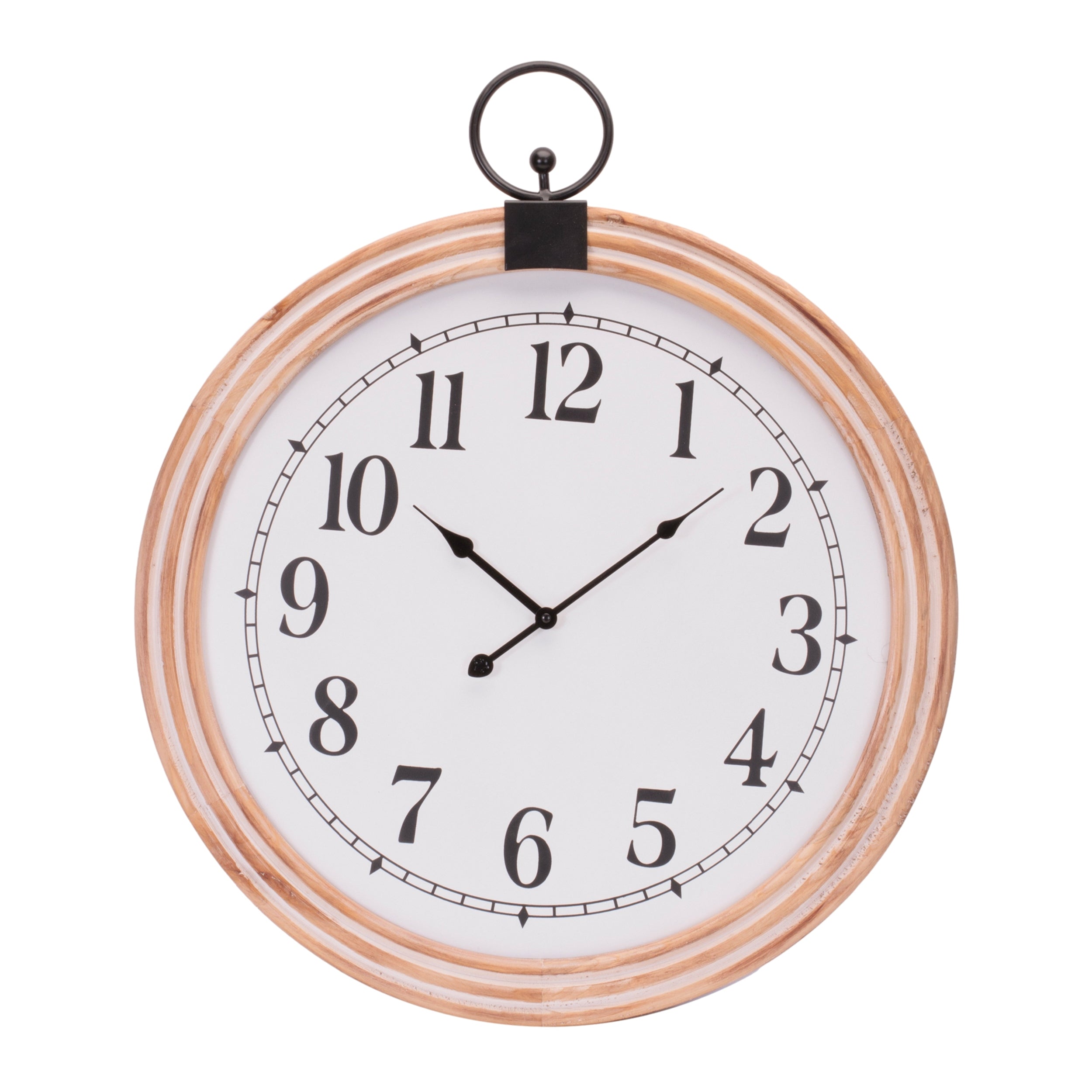 Wall Clock 24"D Wood/MDF 1 AA Battery Not Included