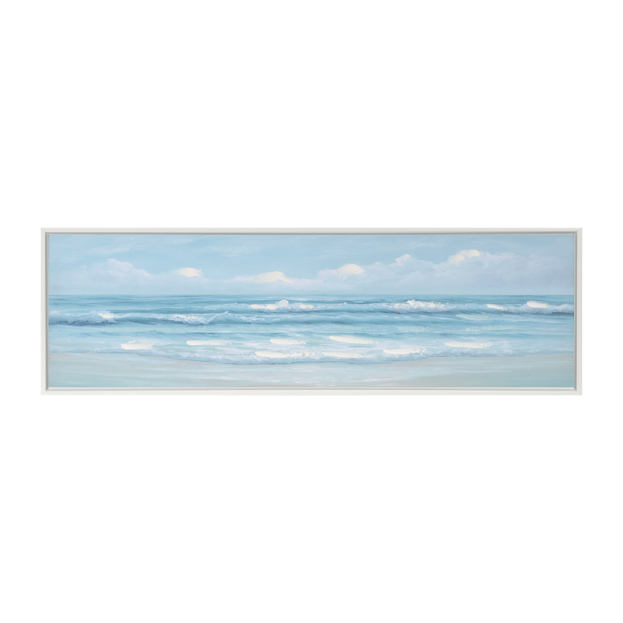 Framed Oceanscape 31.5"L x 10"H Plastic/Wood