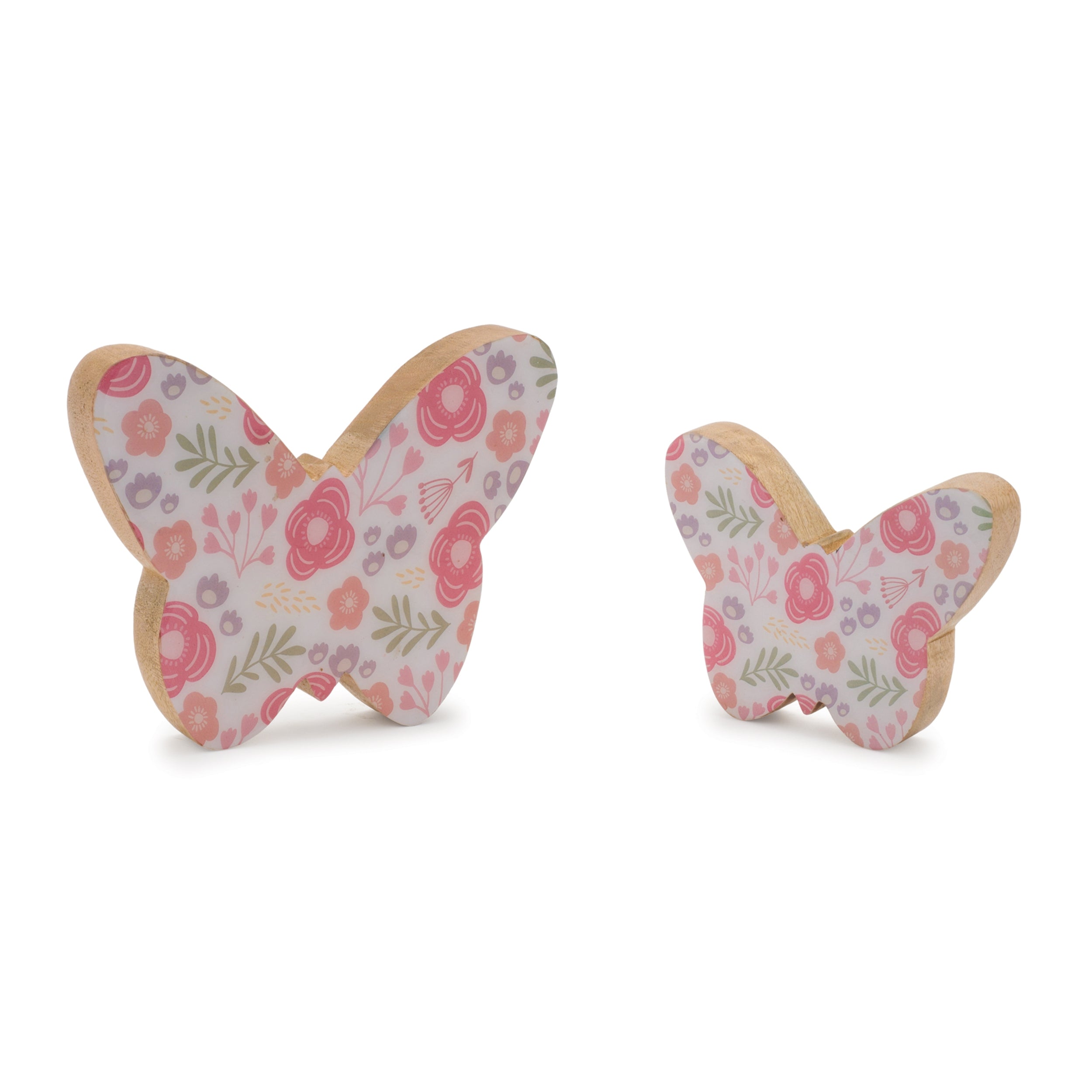 Butterfly (Set of 2) 3.5"H, 5.5"H Wood