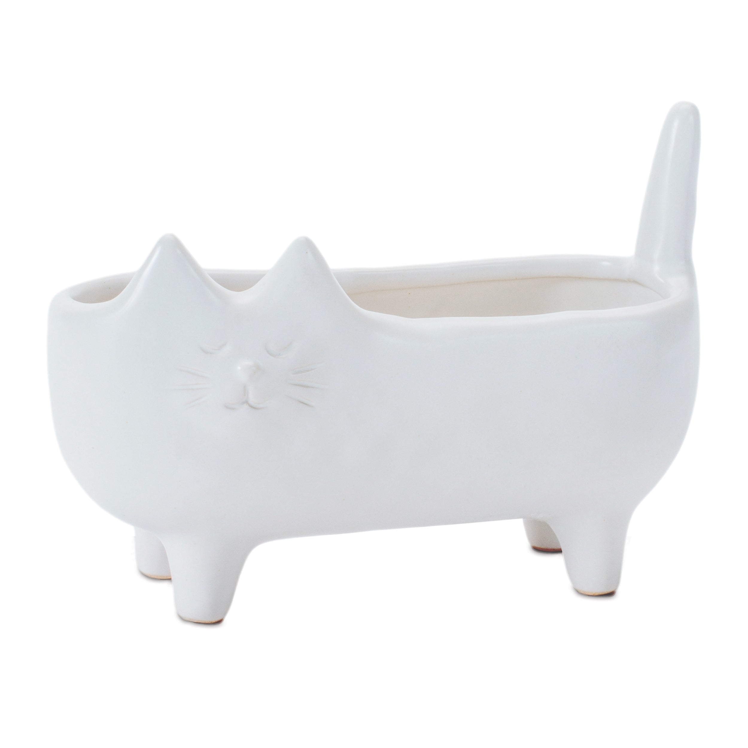 Cat Container (Set of 2) 6"L x 4.25"H Ceramic