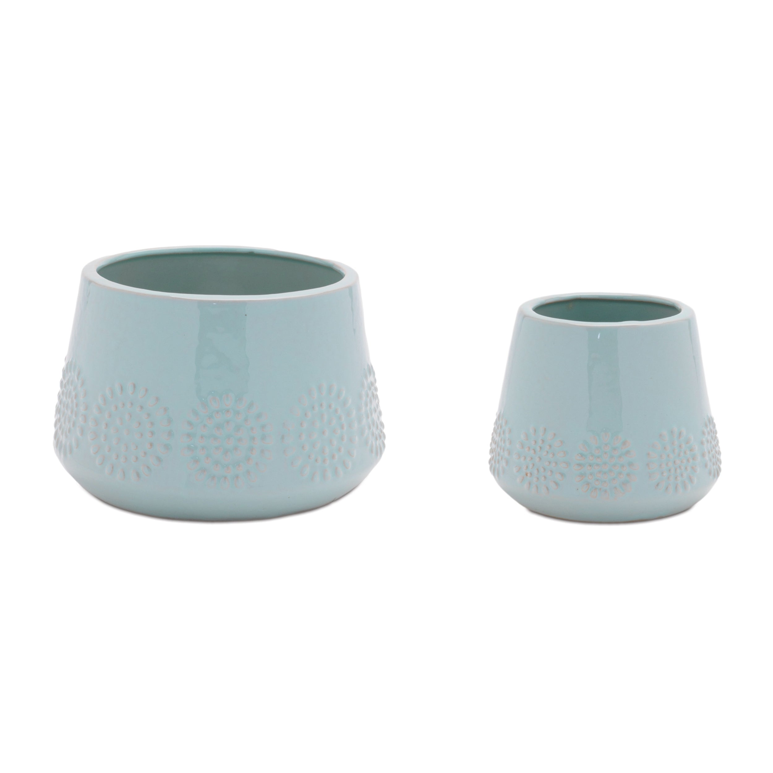 Container (Set of 2) 5"D x 4.25"H, 7.5"D x 5"H Ceramic