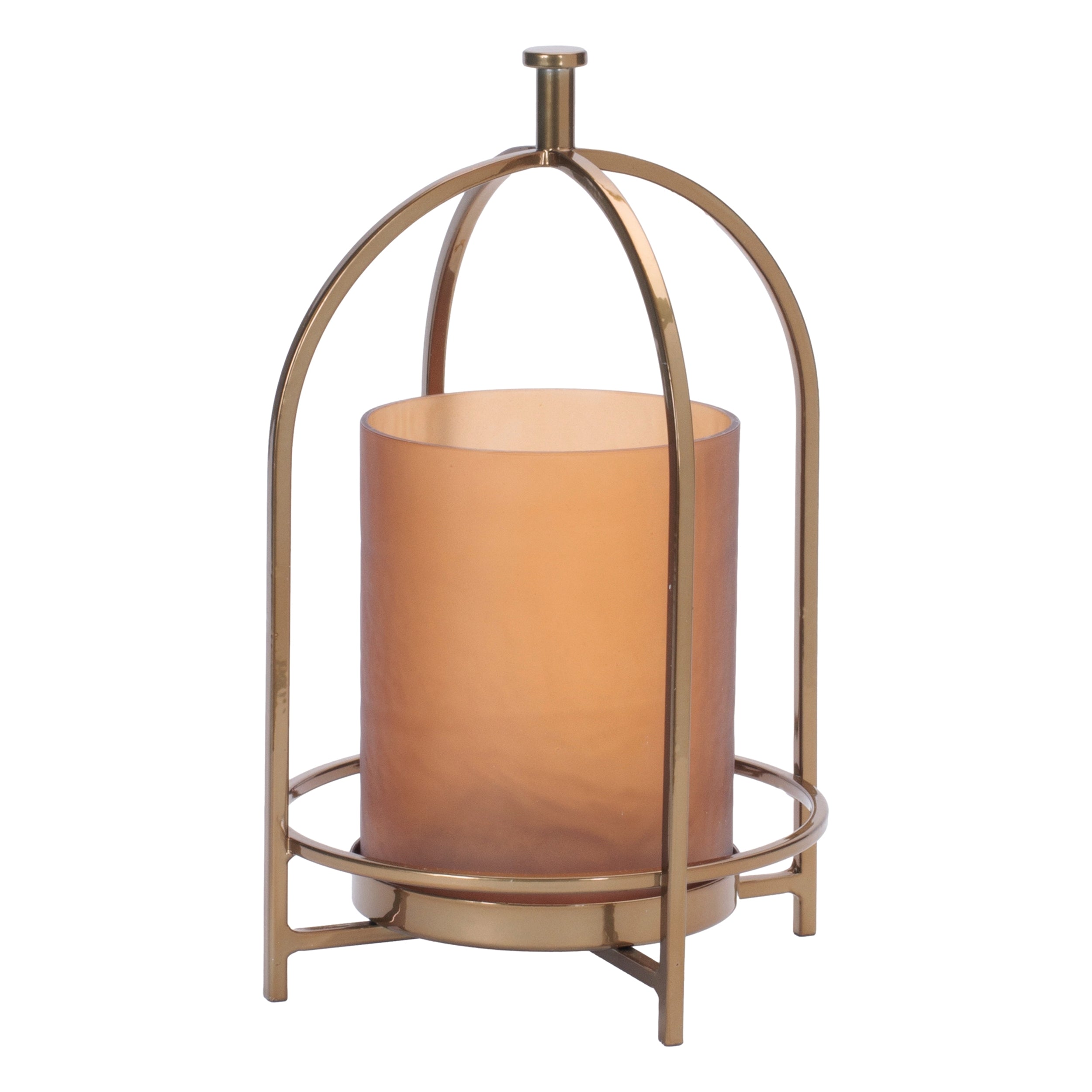 Candle Holder 7"D x 11.25"H Iron/Glass