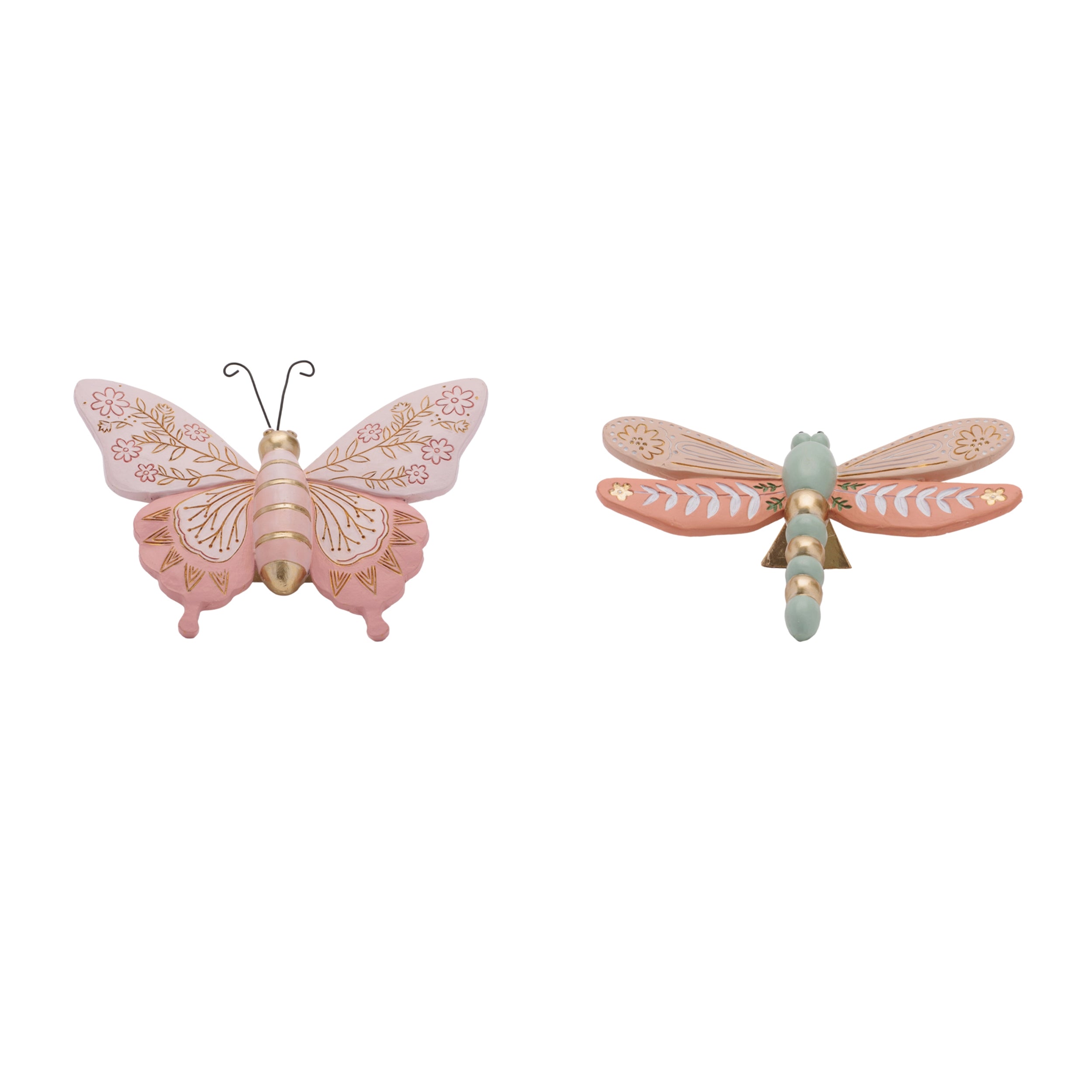 Butterfly/Dragonfly (Set of 4) 4"L x 6.5"W x 2"H Resin