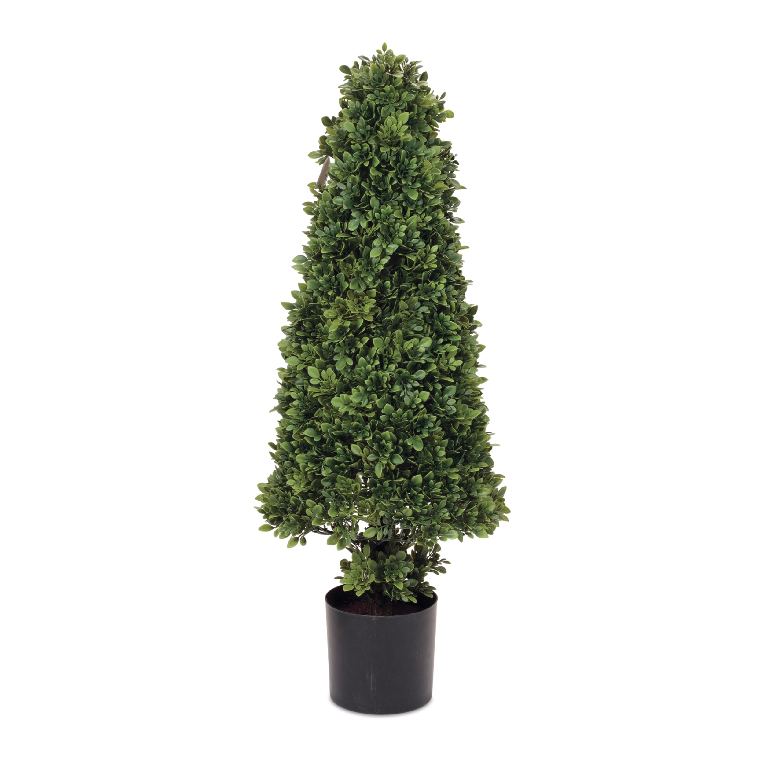 Potted Boxwood Cone Topiary 38"H Plastic