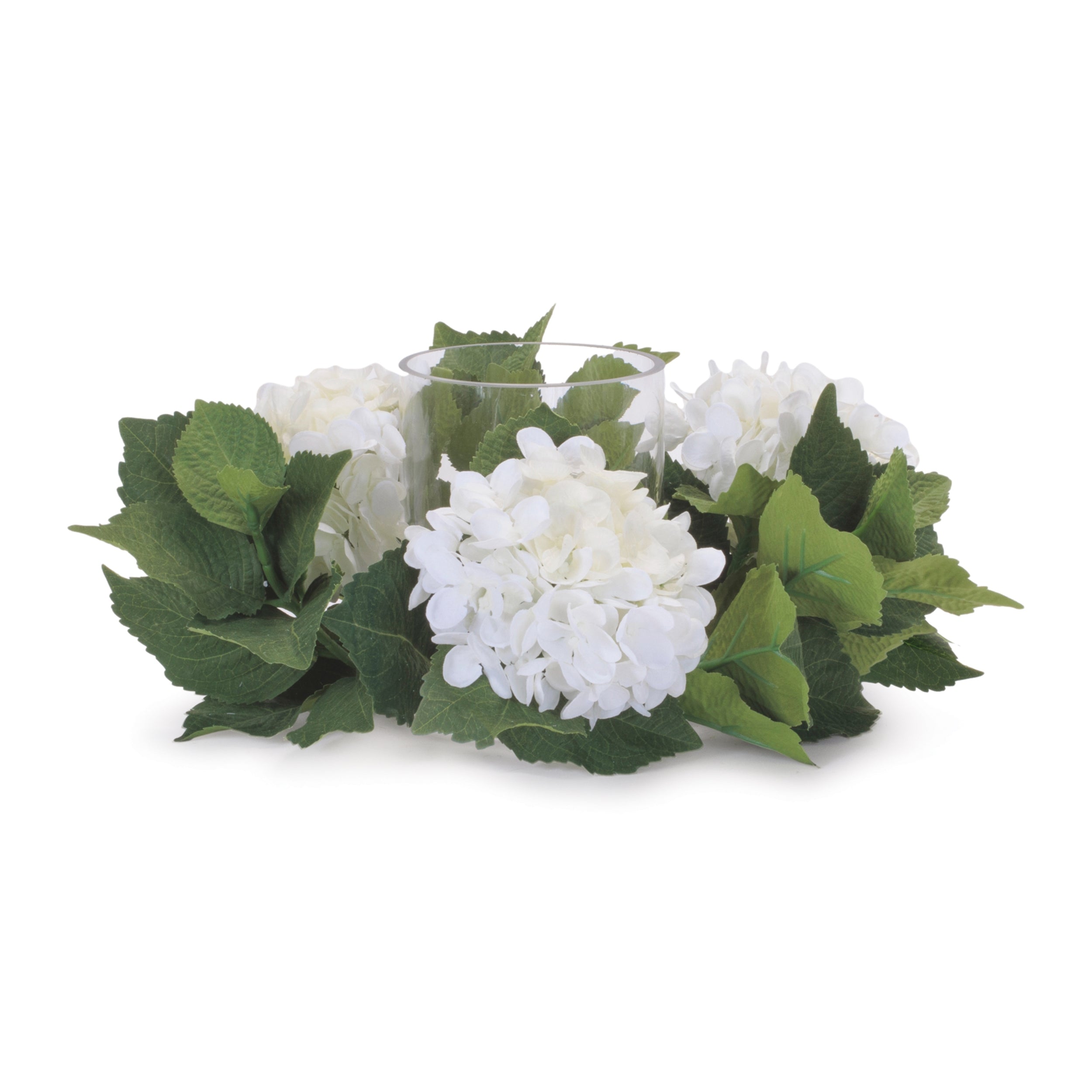 Hydrangea Candle Holder (Set of 2) 12"D x 7"H Polyester/Glass