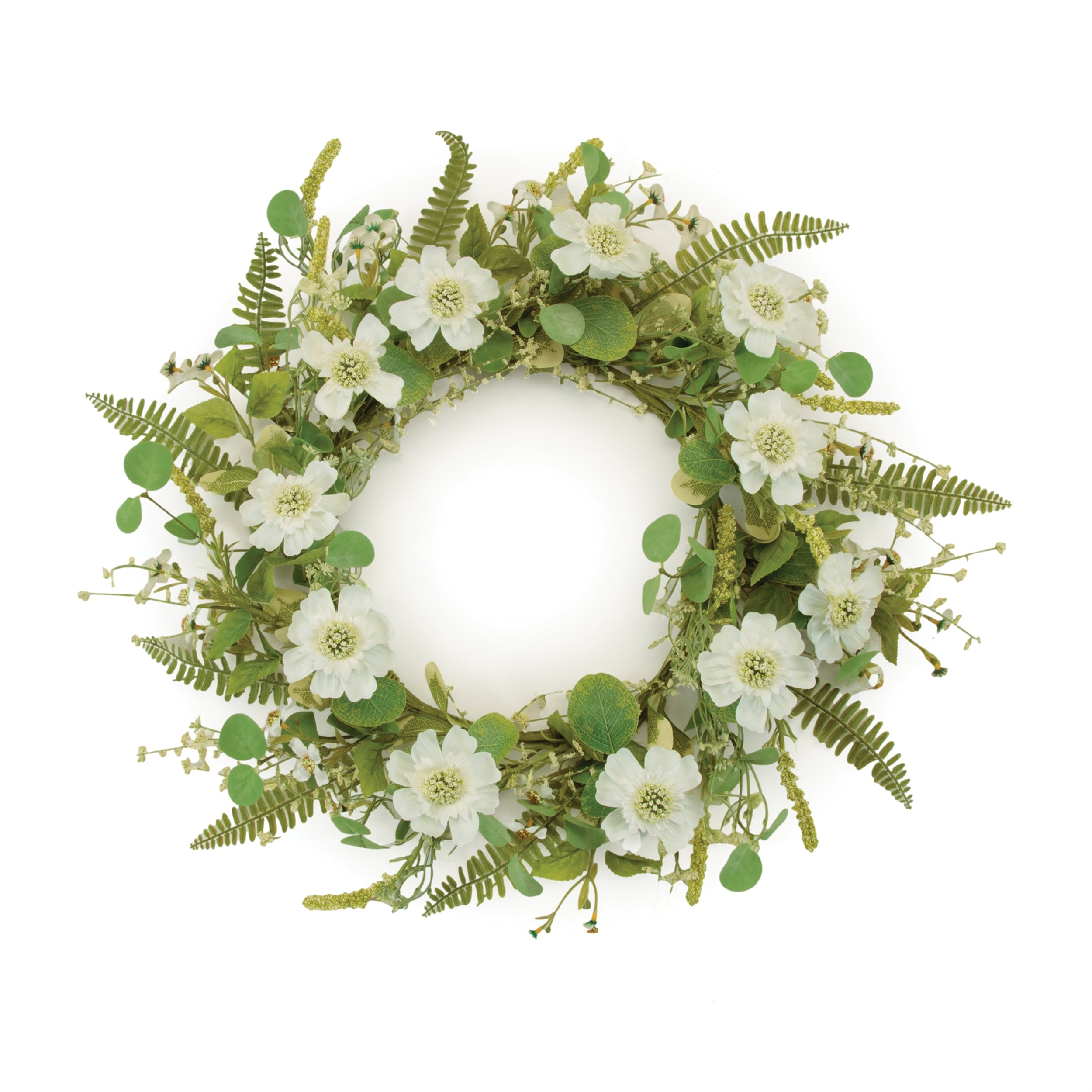 Scabiosa Wreath 22"D Faux Floral Materials