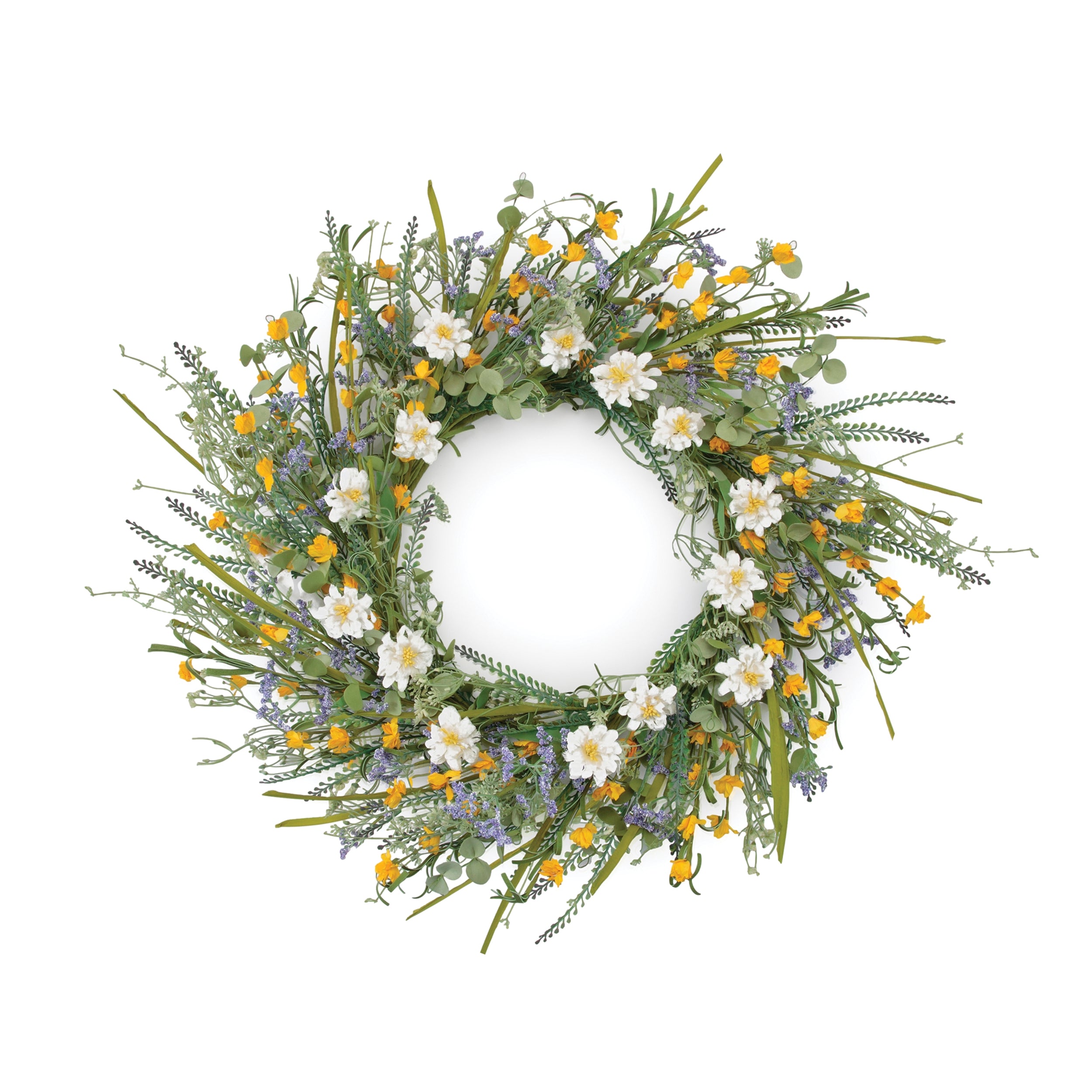 Mini Daisy Wreath 22”D Polyester