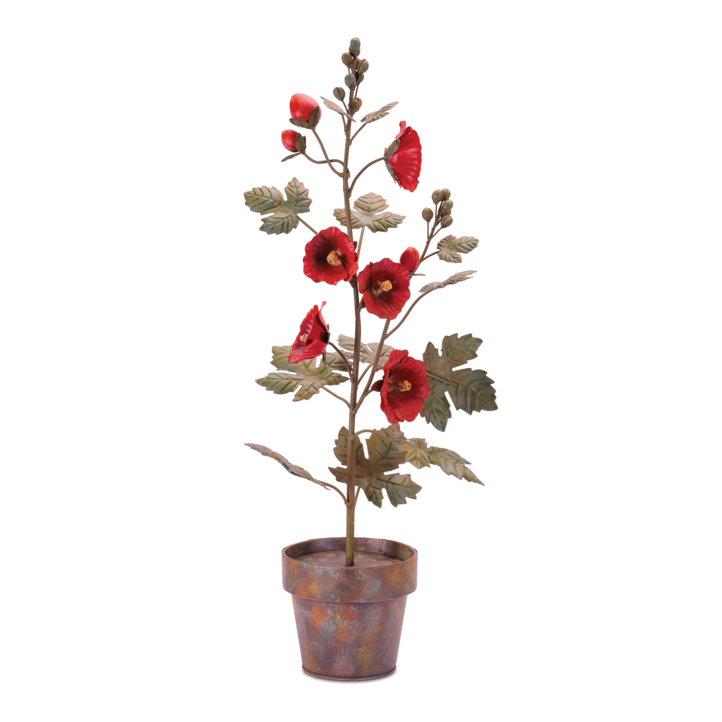 Potted Poppy 24.5"H Iron