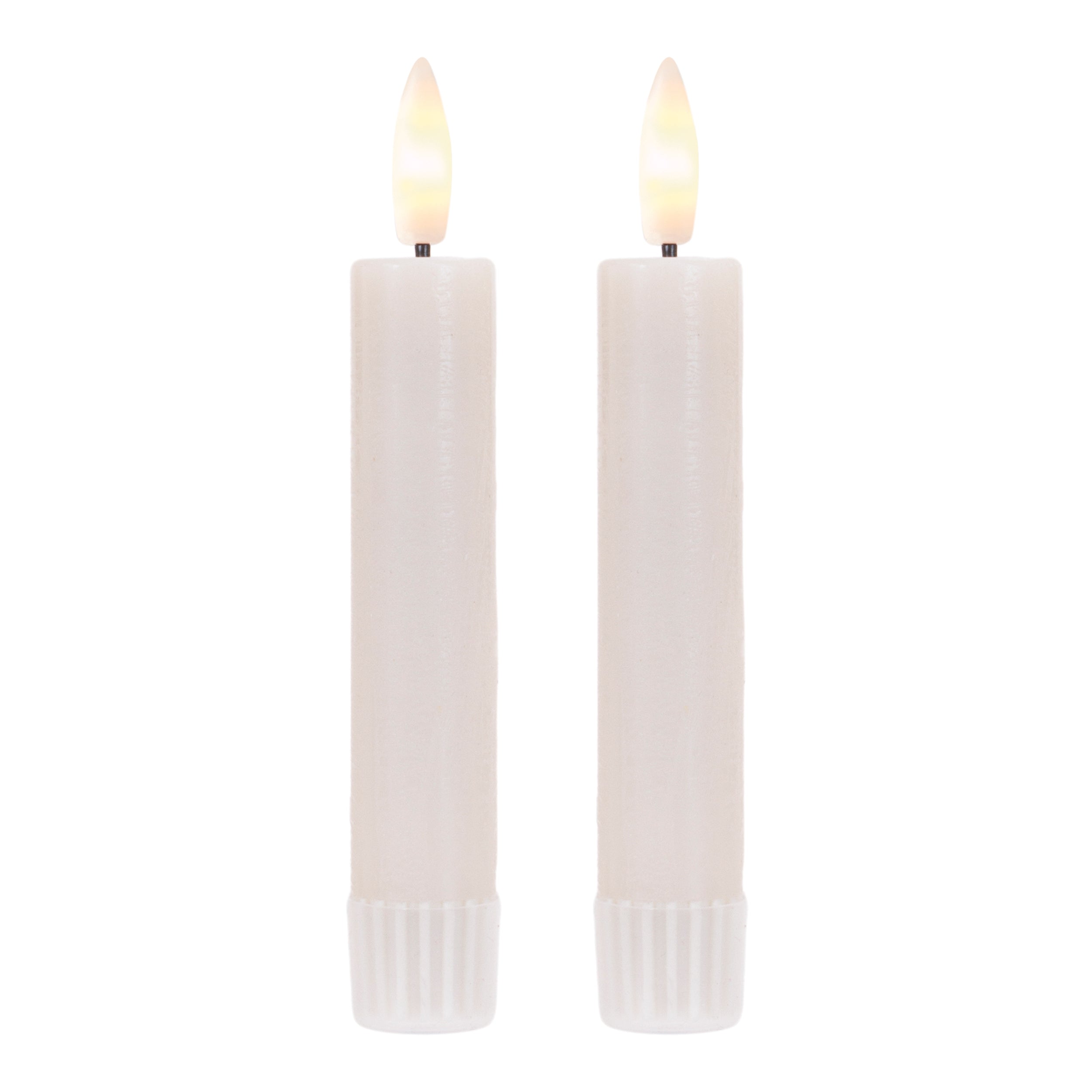 FIA Wick Taper Candle (Set of 4) CREAM 5"H Wax/Plastic 1 AAA Battery Not Included