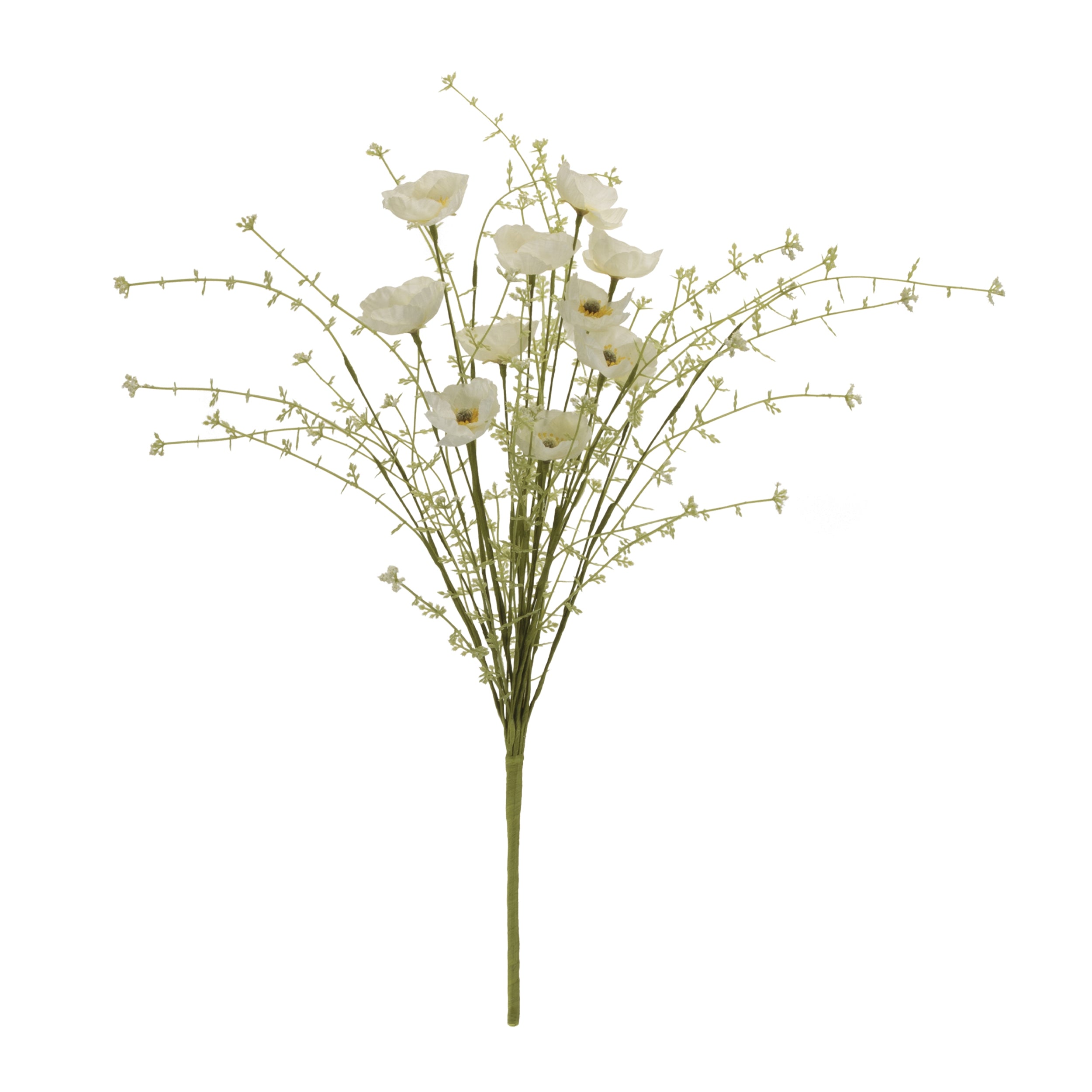 Mixed Poppy Bush (Set of 6) 23.5"H Polyester/Plastic