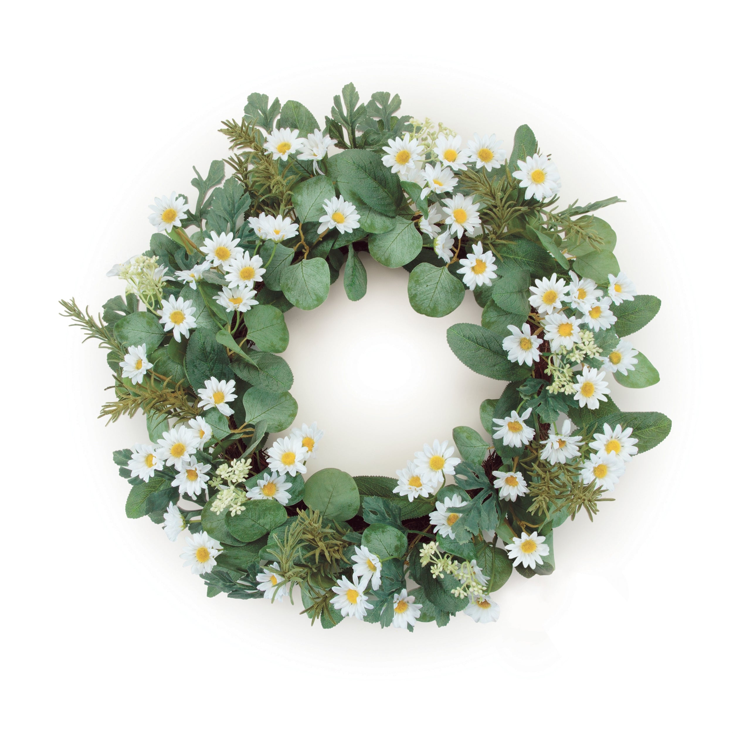 Mini Daisy Wreath 22"D Faux Floral Materials