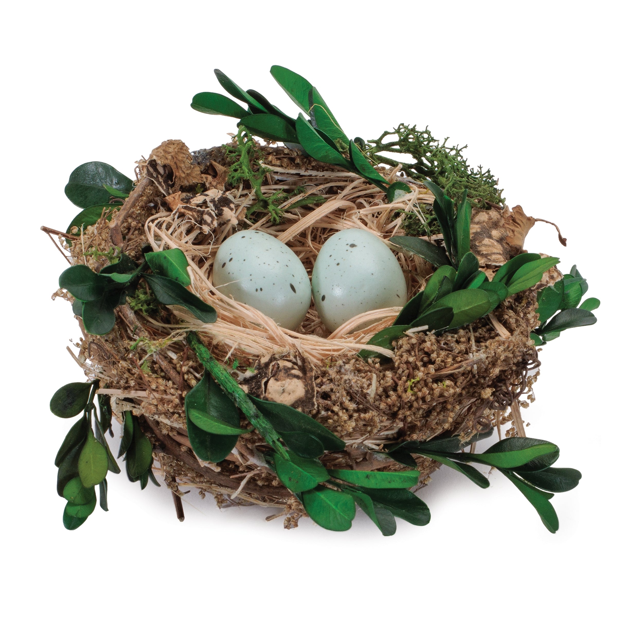 Nest w/Eggs (Set of 12) 5"D x 3"H Twig/Grass/Foam