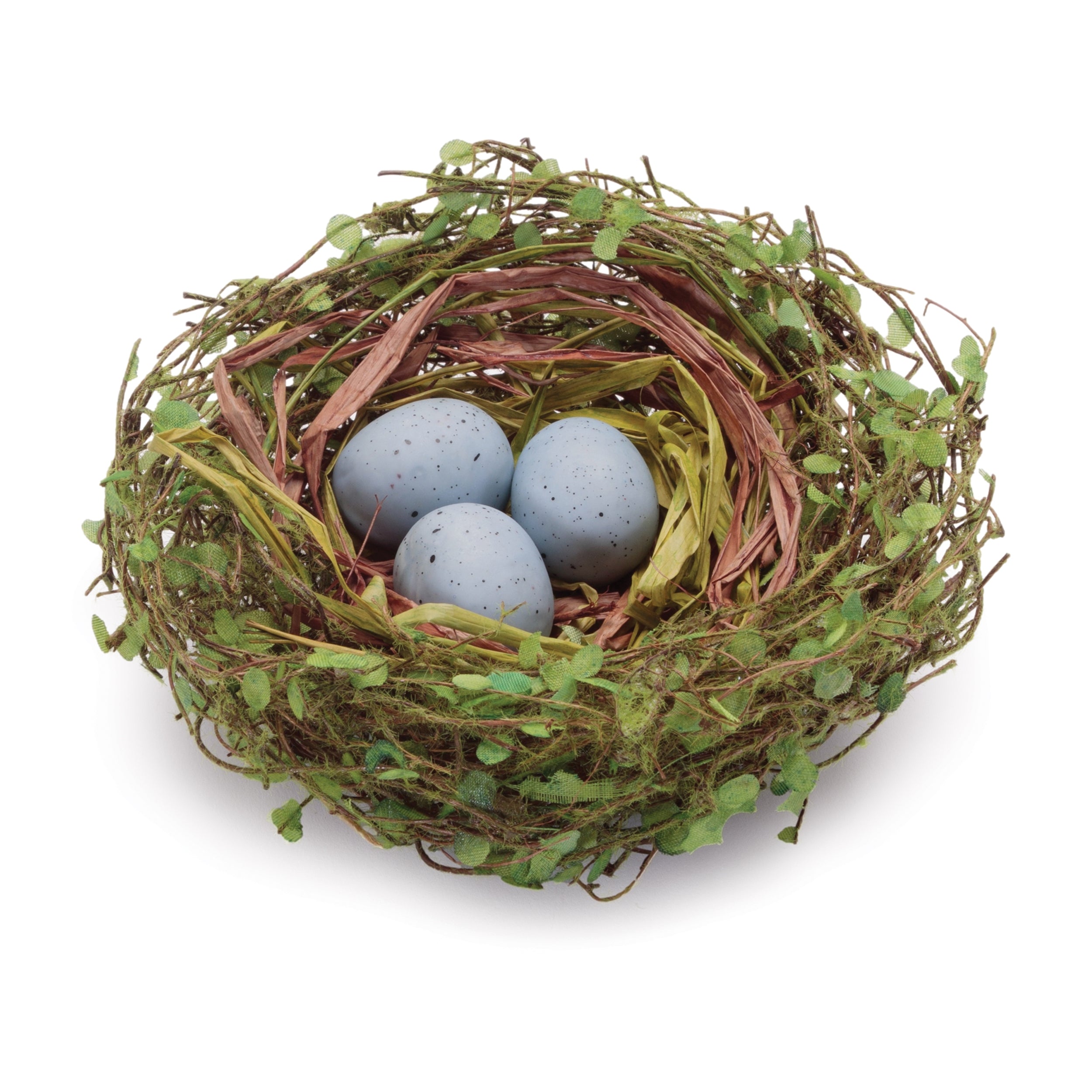 Nest w/Eggs (Set of 12) 5"D x 3"H Twig/Plastic