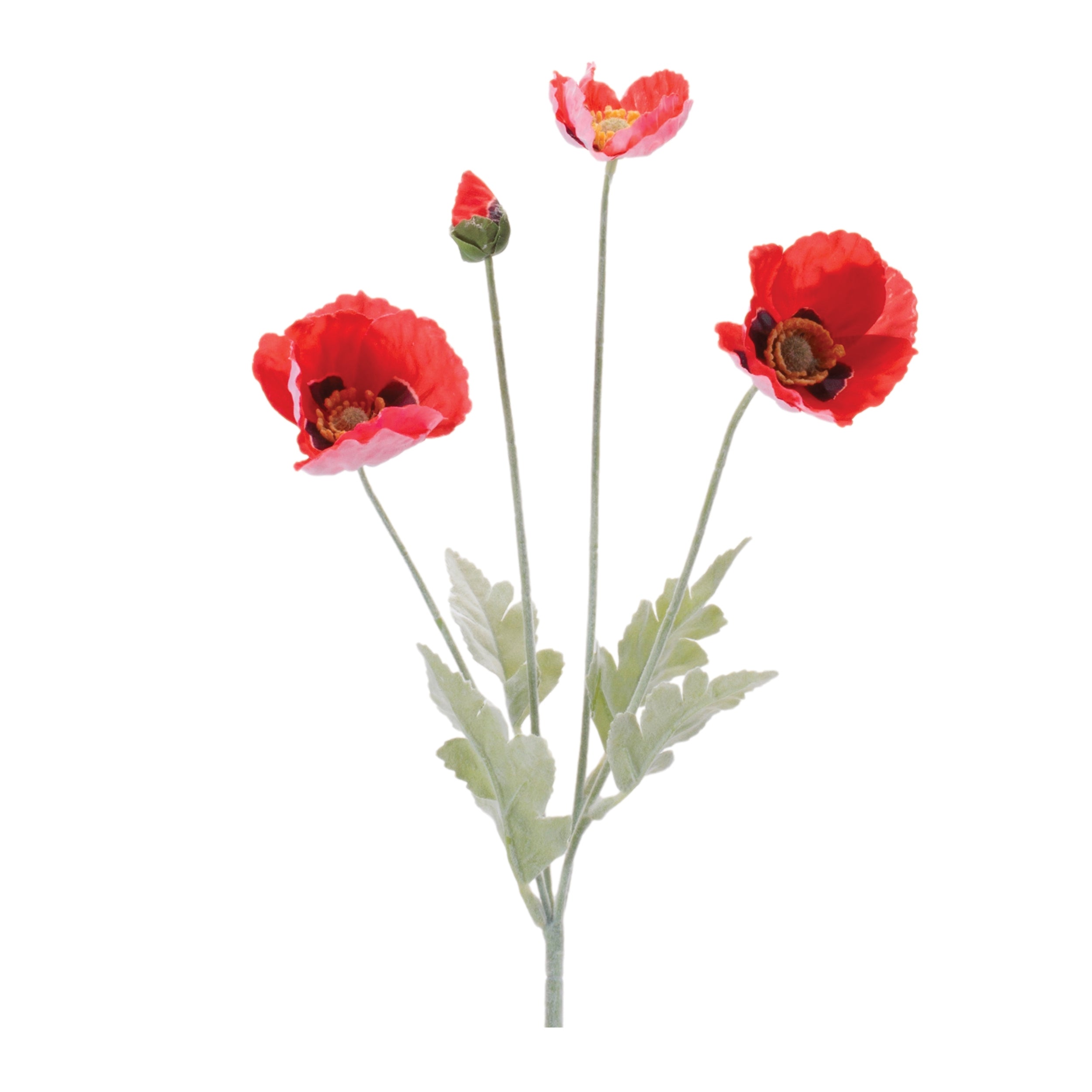 Poppy Spray (Set of 6) 25"H Fabric
