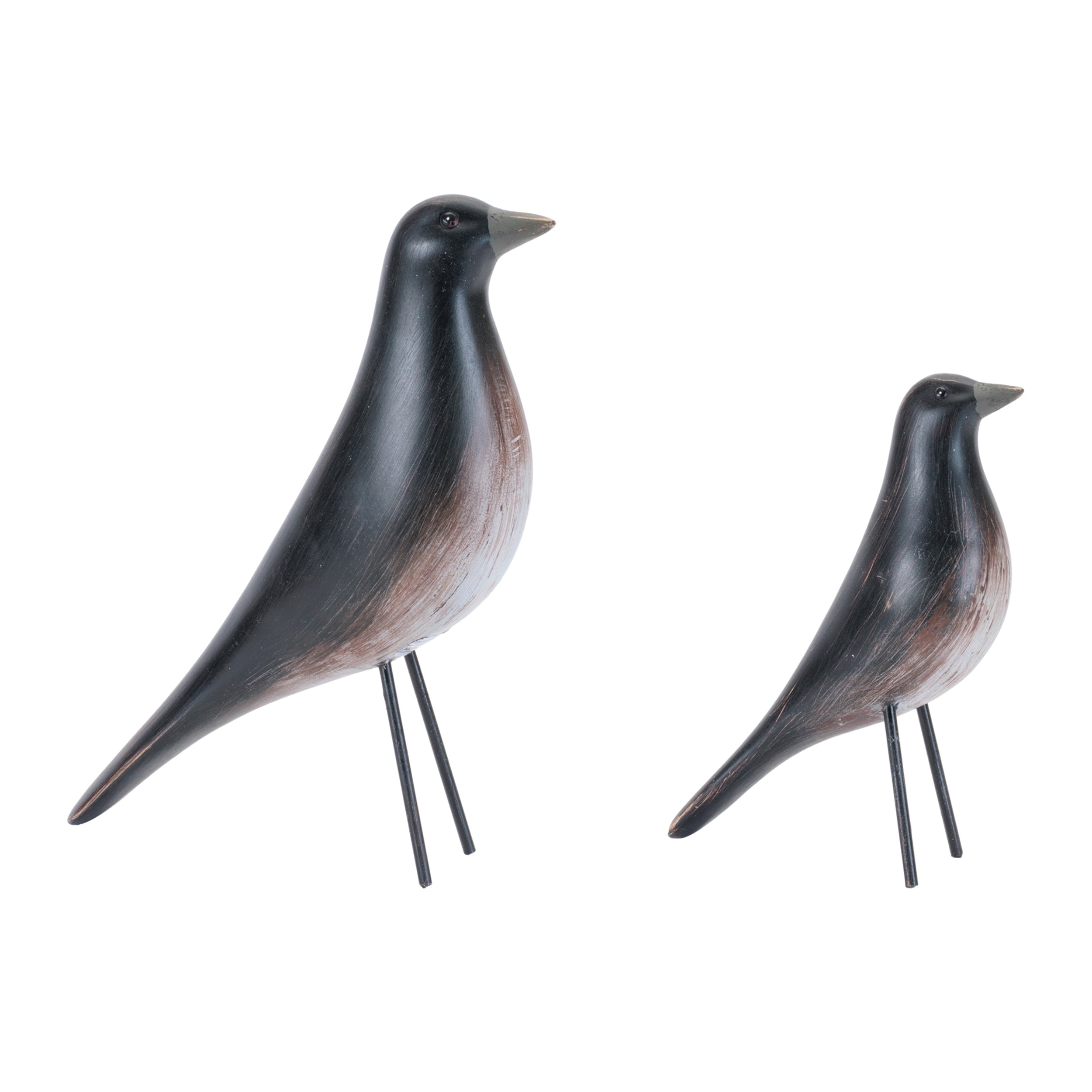 Bird (Set of 2) 6.25"H, 8.5"H Resin