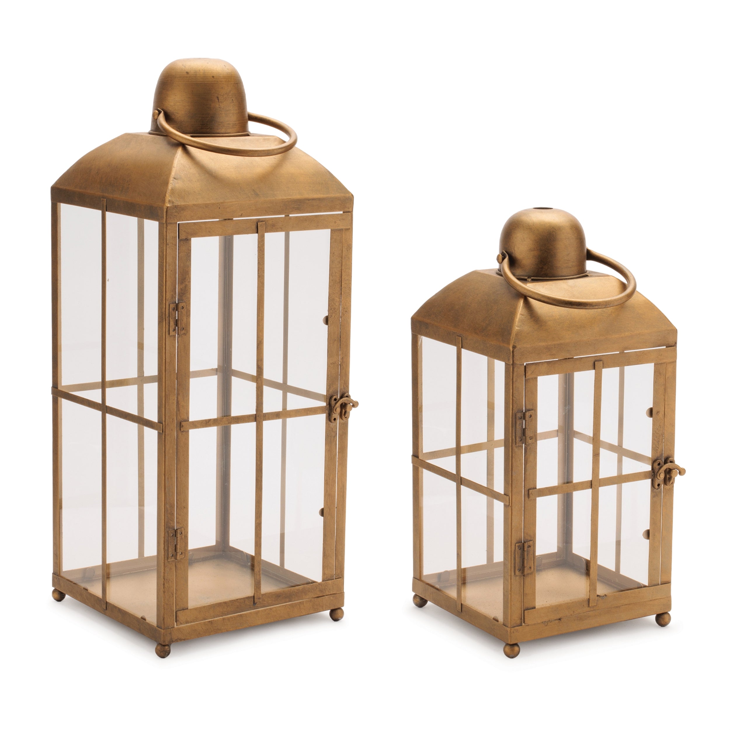 Lantern (Set of 2) 7.5"SQ x 15.5"H, 9"SQ x 22.25"H Metal/Glass