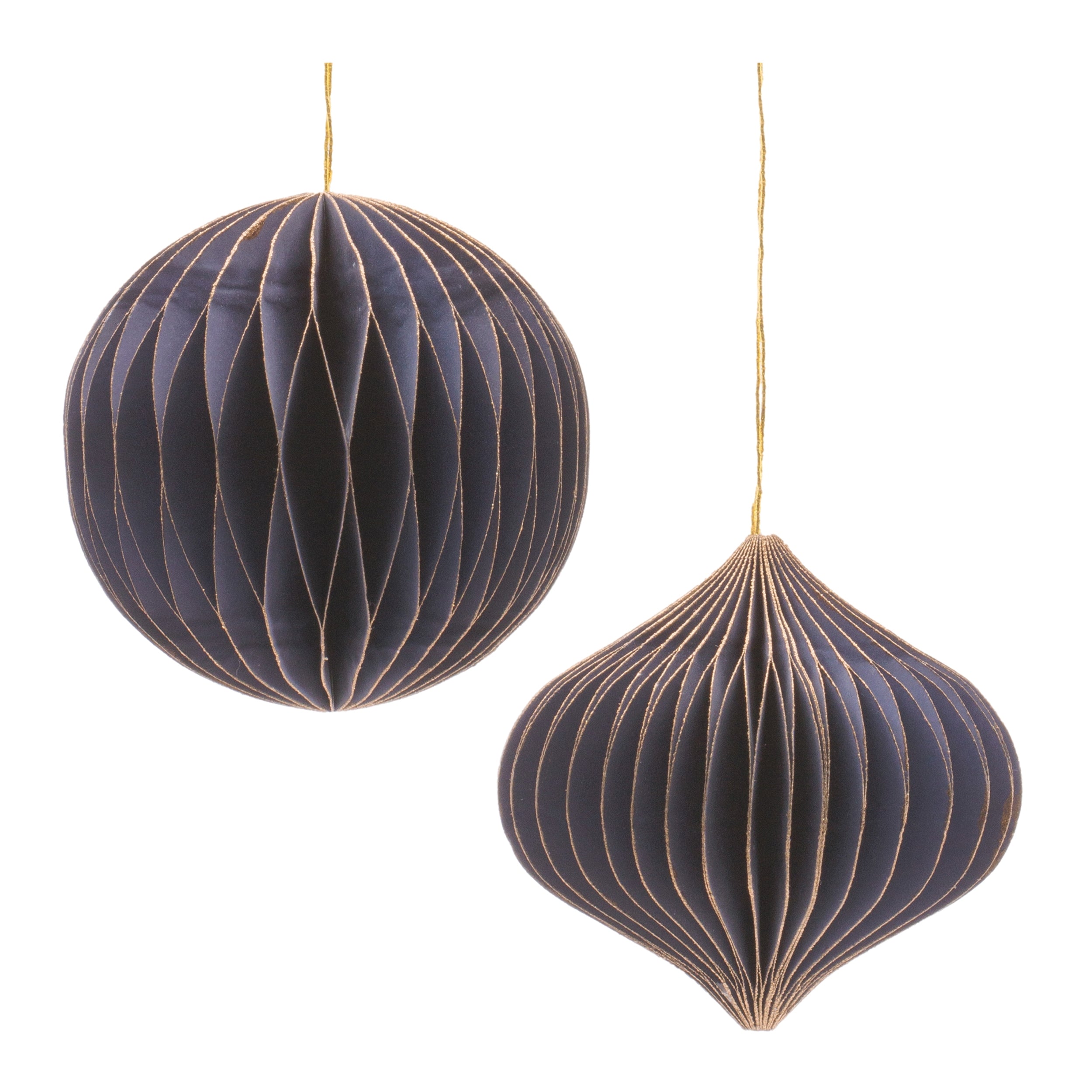 Ornament (2 set of) 4"D, 4.75"H Paper