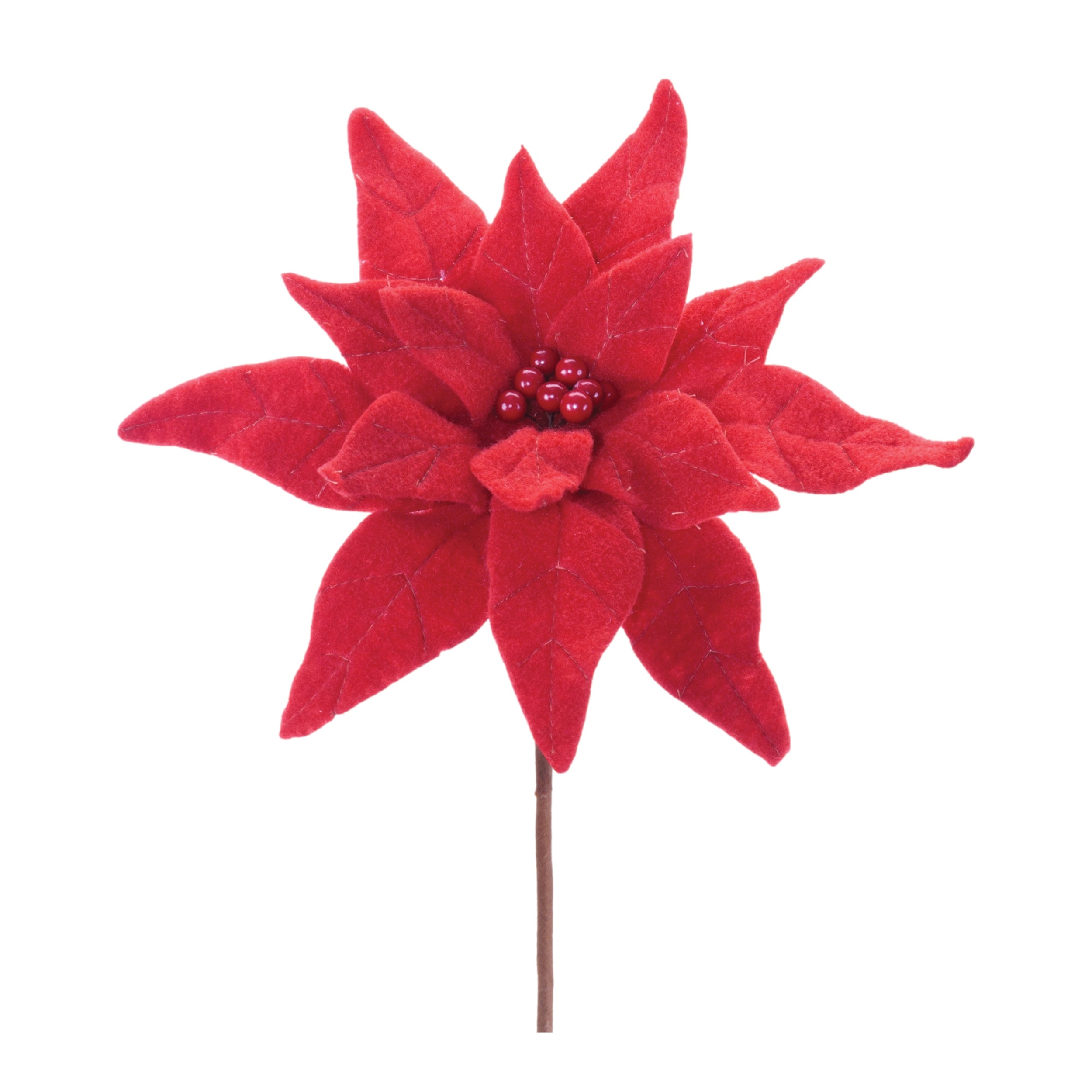 Poinsettia Stem 27”H Polyester