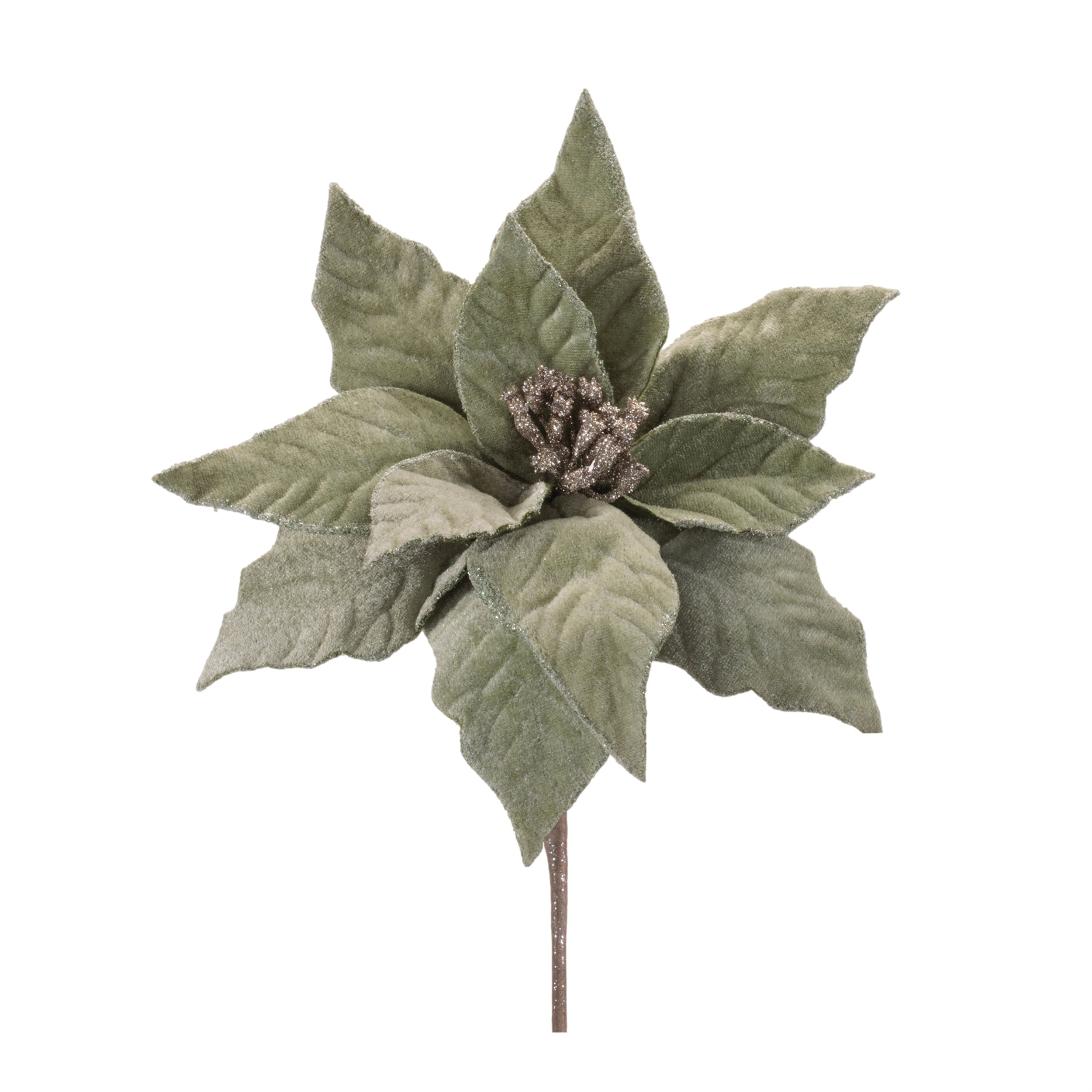 Poinsettia Stem 17”H Polyester