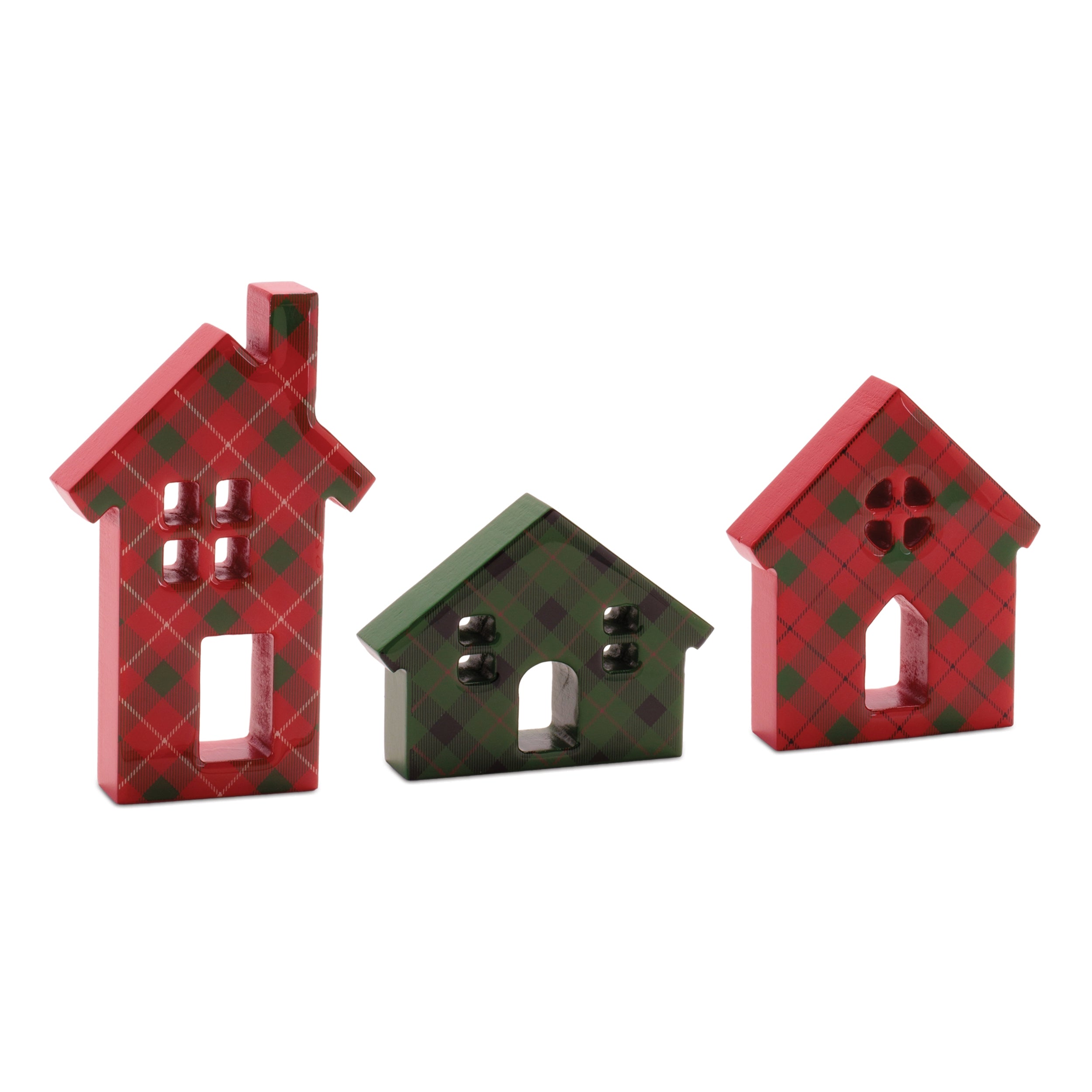 House (Set of 3) 3.5"H, 4.5"H, 6.75"H MDF
