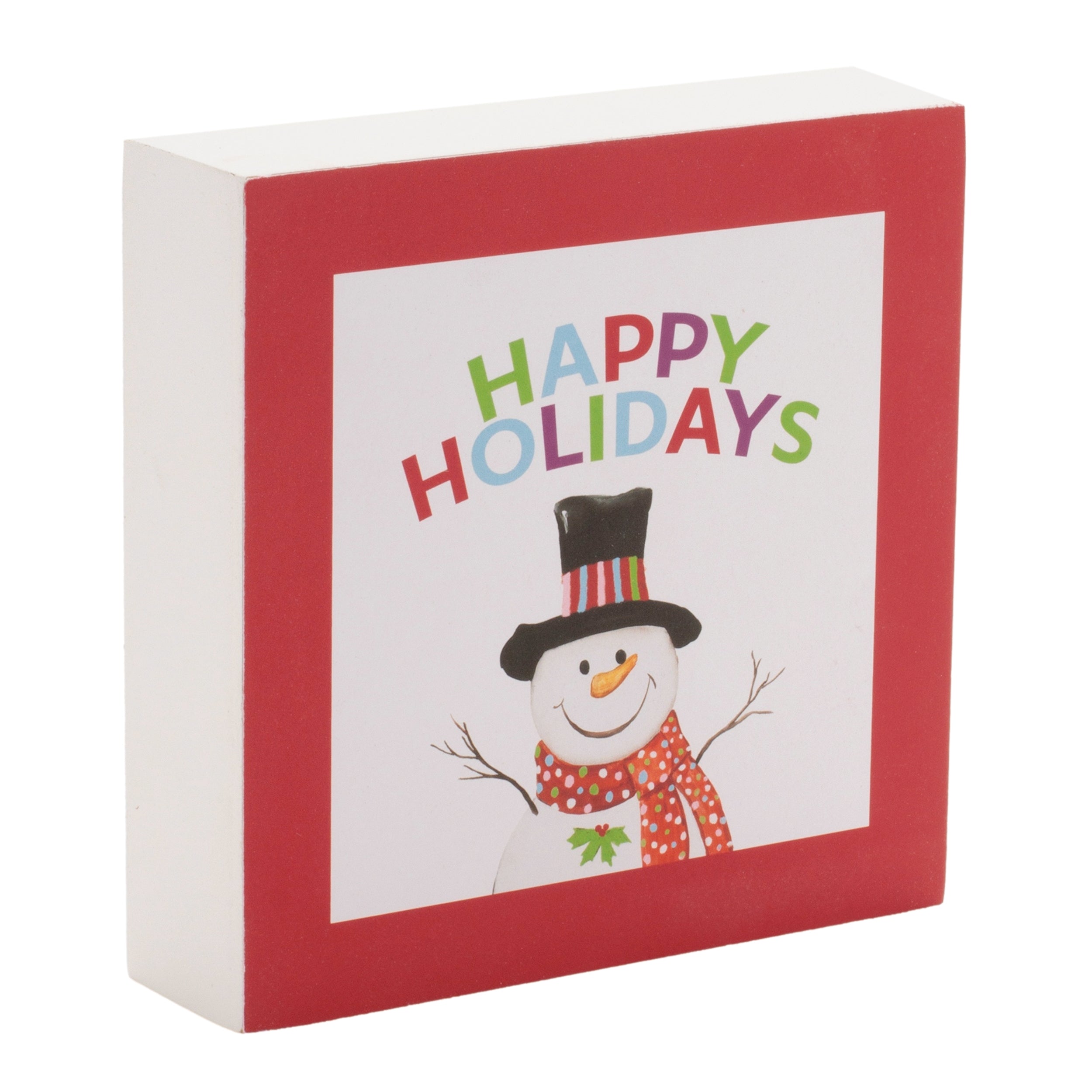Happy Holidays Block Sign 6”SQ MDF/Paper