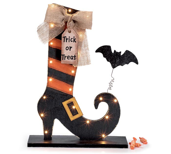 Light Up Witch's Boot w/ Bat