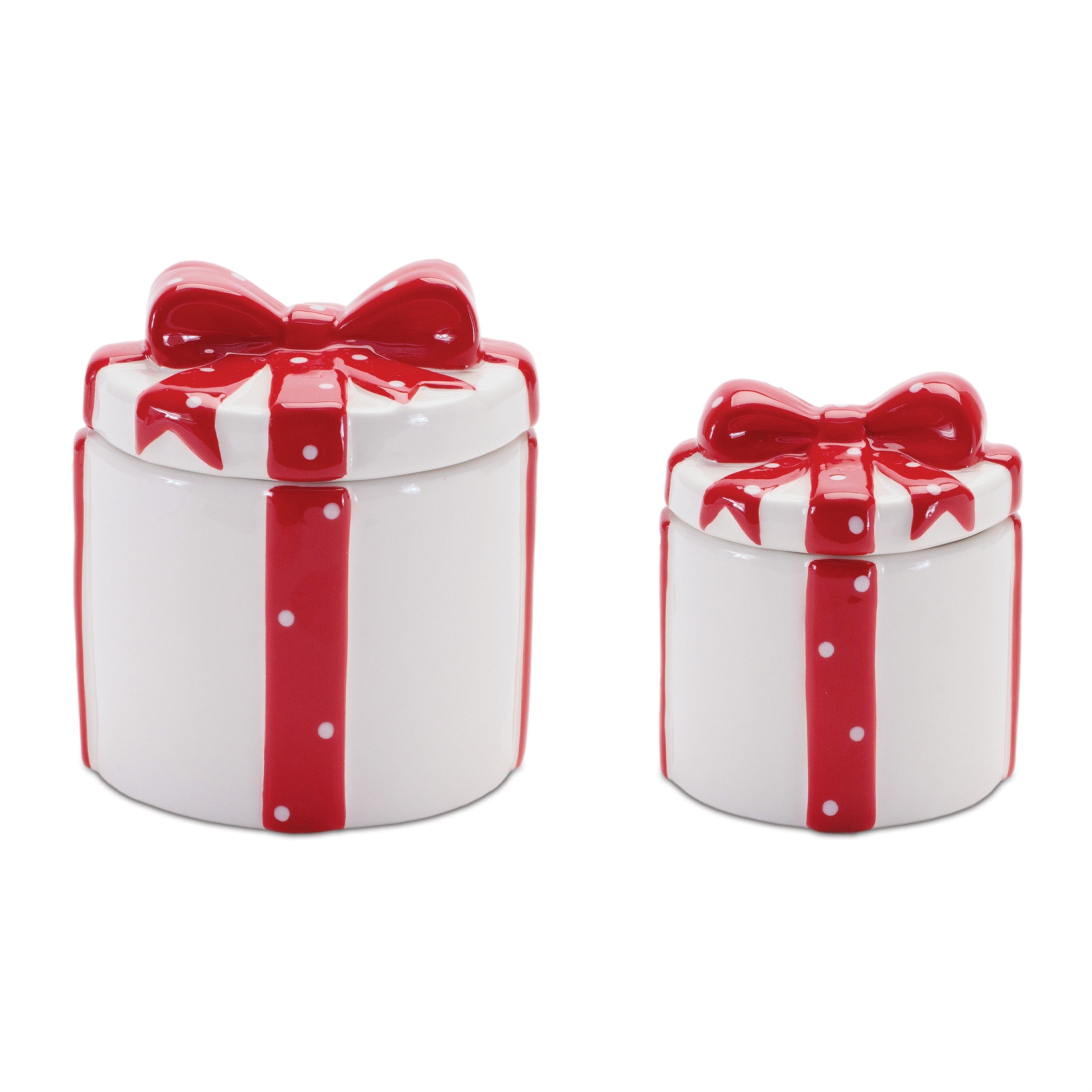 Package Box (Set of 2) 3"D x 3.5"H, 3.75"D x 4.5"H Ceramic