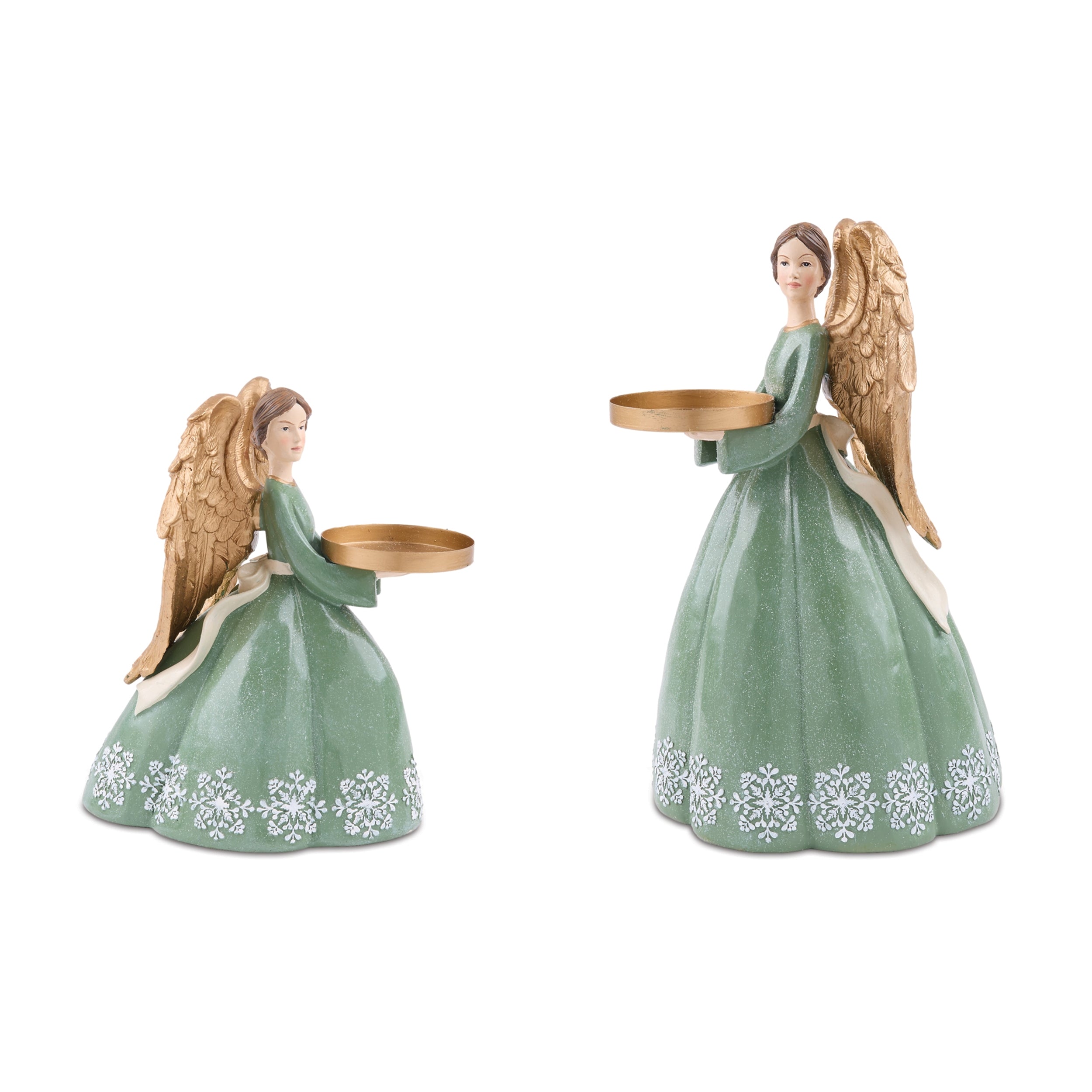 Angel Candle Holder (Set of 2) 9"H, 11.75"H Resin