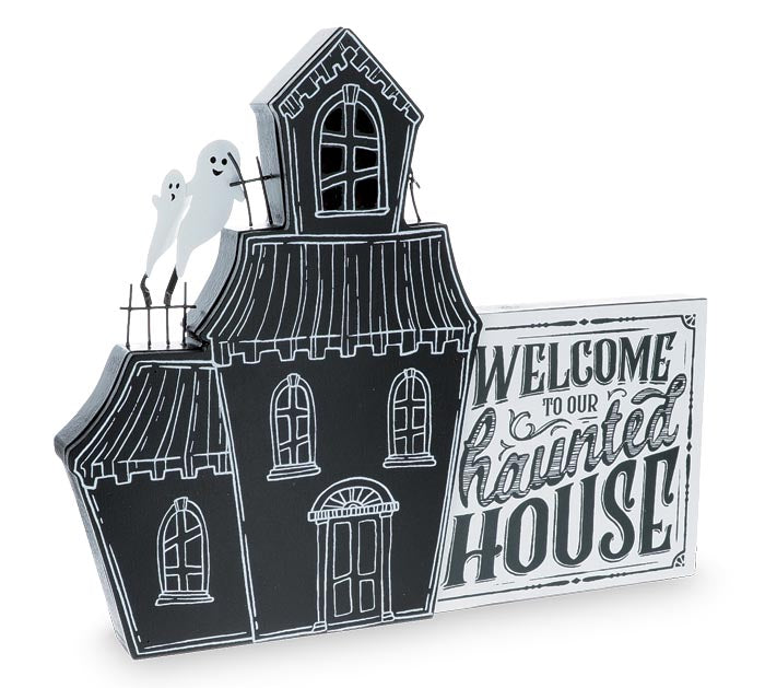 Welcome Haunted House Shelf Sitter