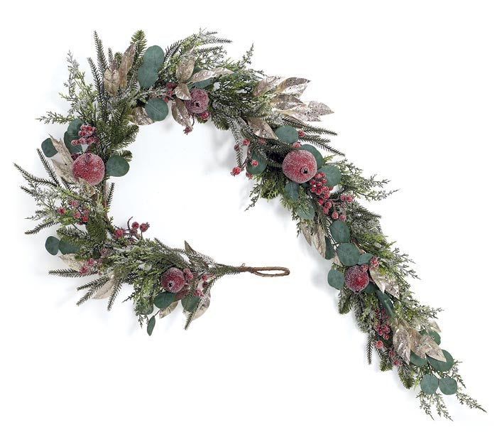 Premium Frosted Pomegranate Garland