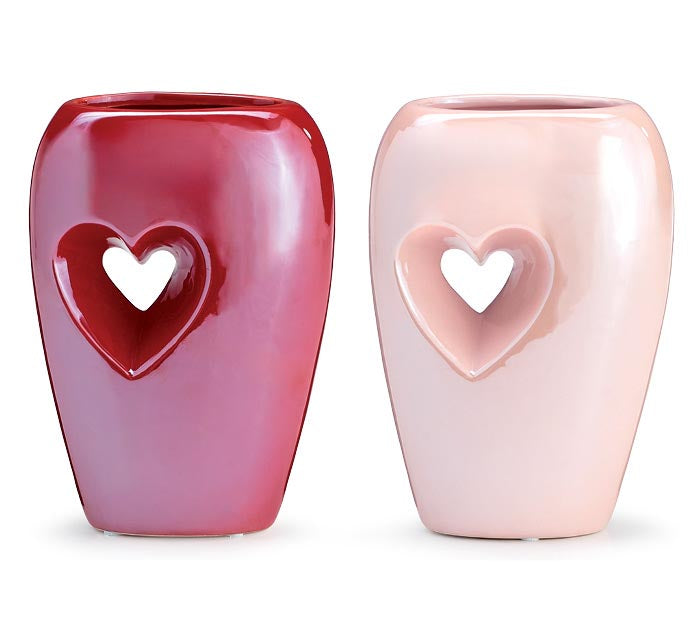 Recessed Heart Ceramic Vase