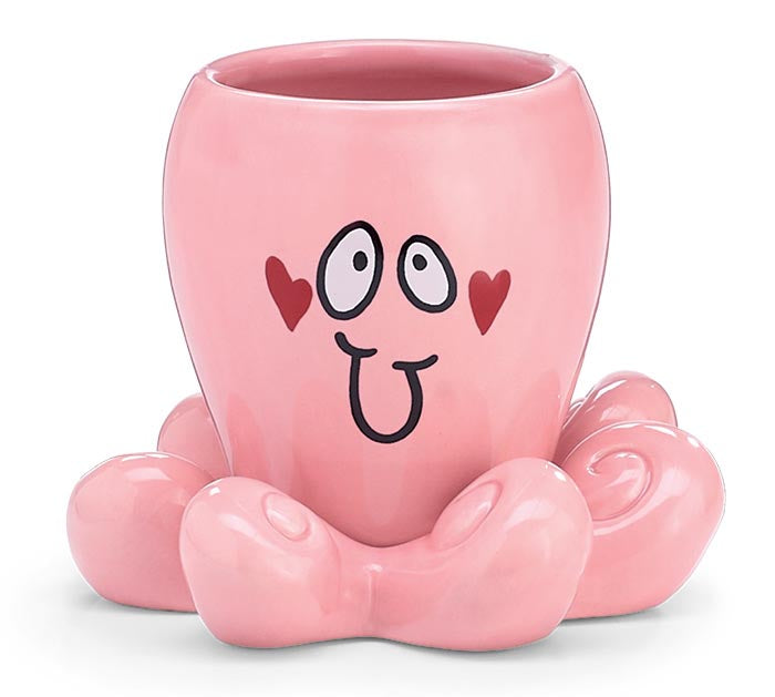 Pink Octopus Ceramic Vase