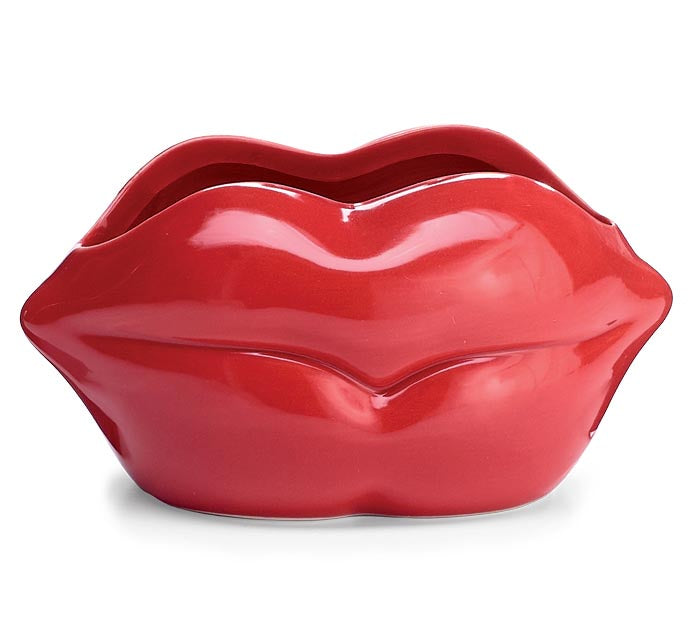 Red Lip Ceramic Vase