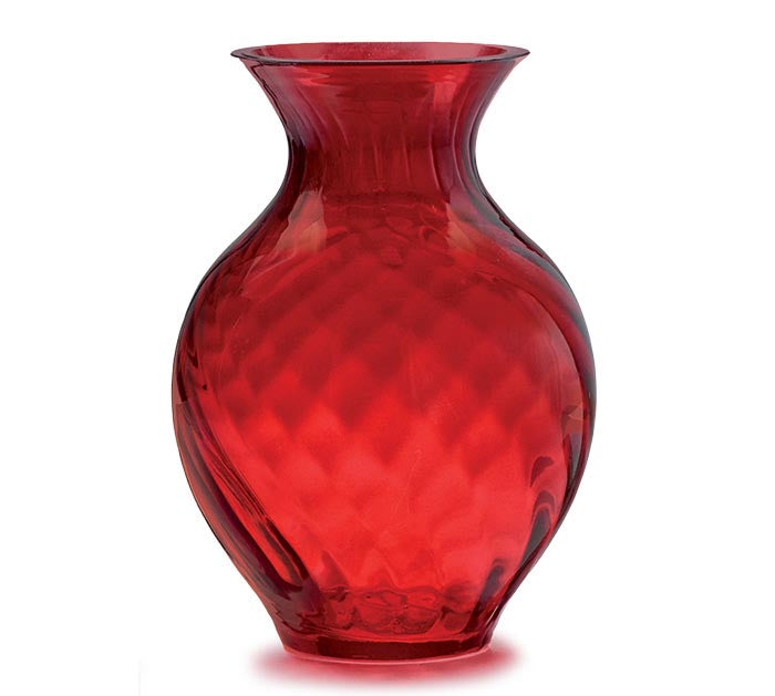 Large Intricate Blown Red Vase