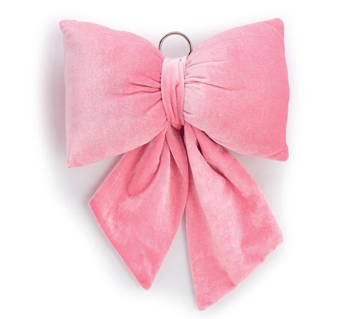 Pink Velvet Bow Plush (L)