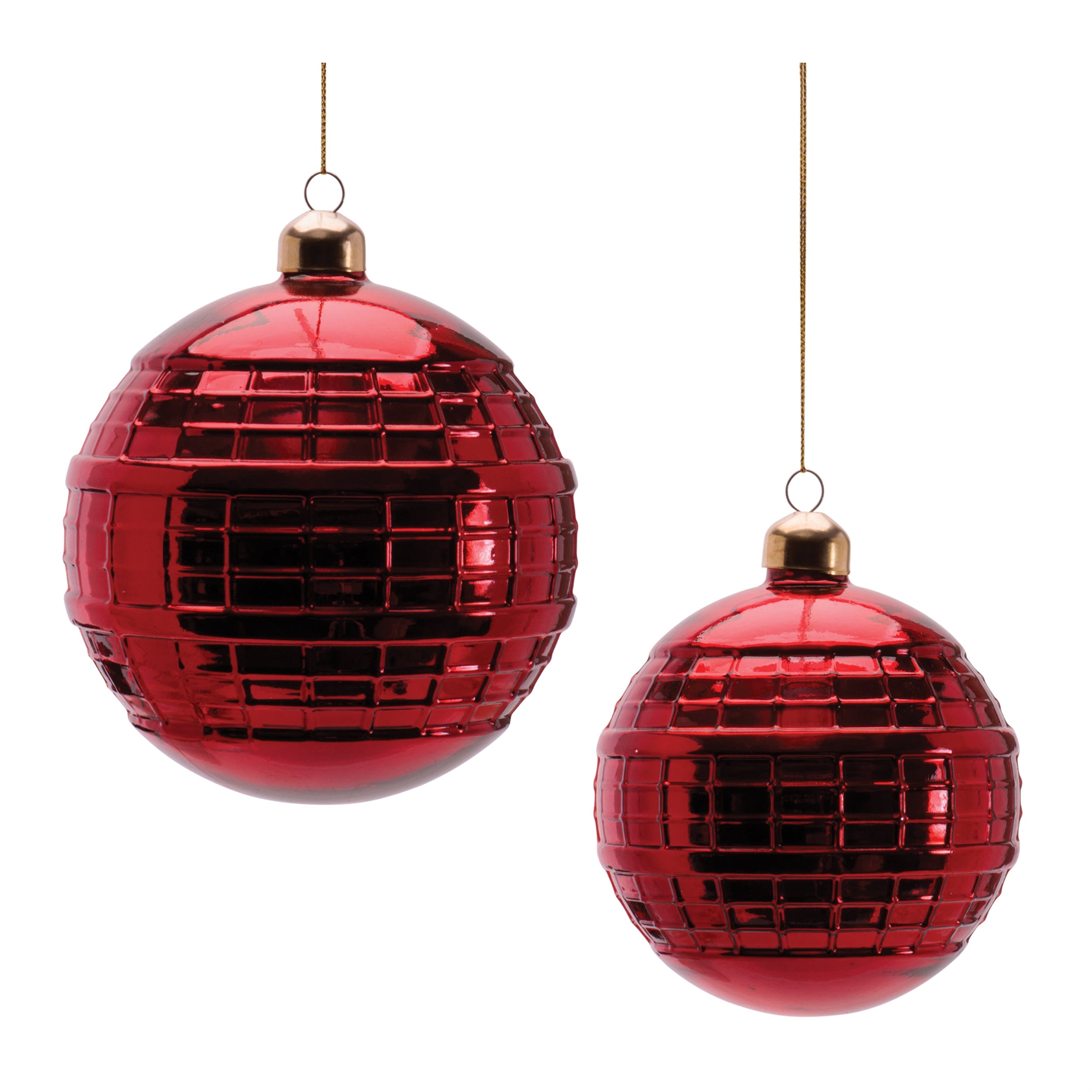 Ball Ornament (Set of 2) 4"D, 5"D Glass