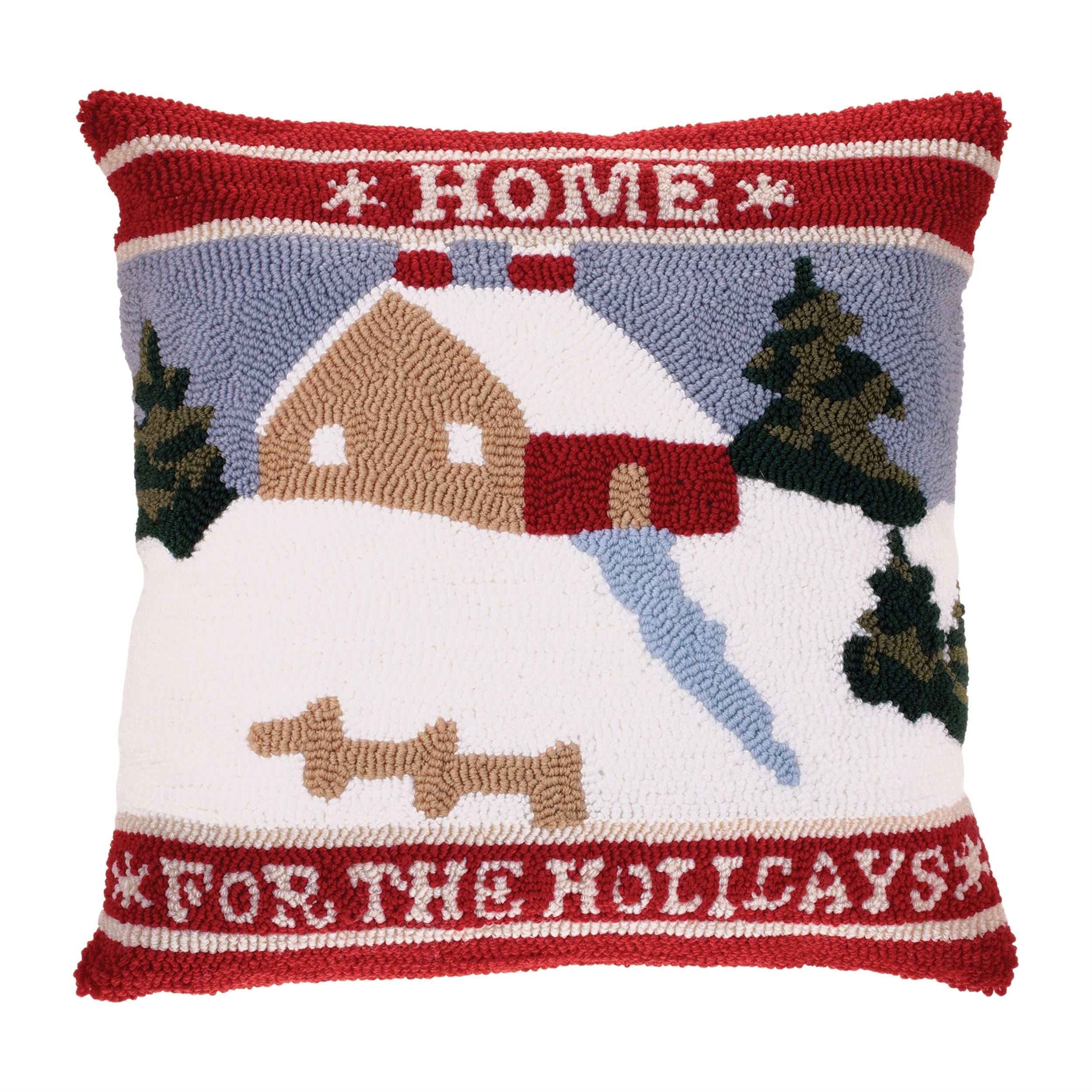 Home for the Holidays Pillow 19”SQ Polyester/Cotton