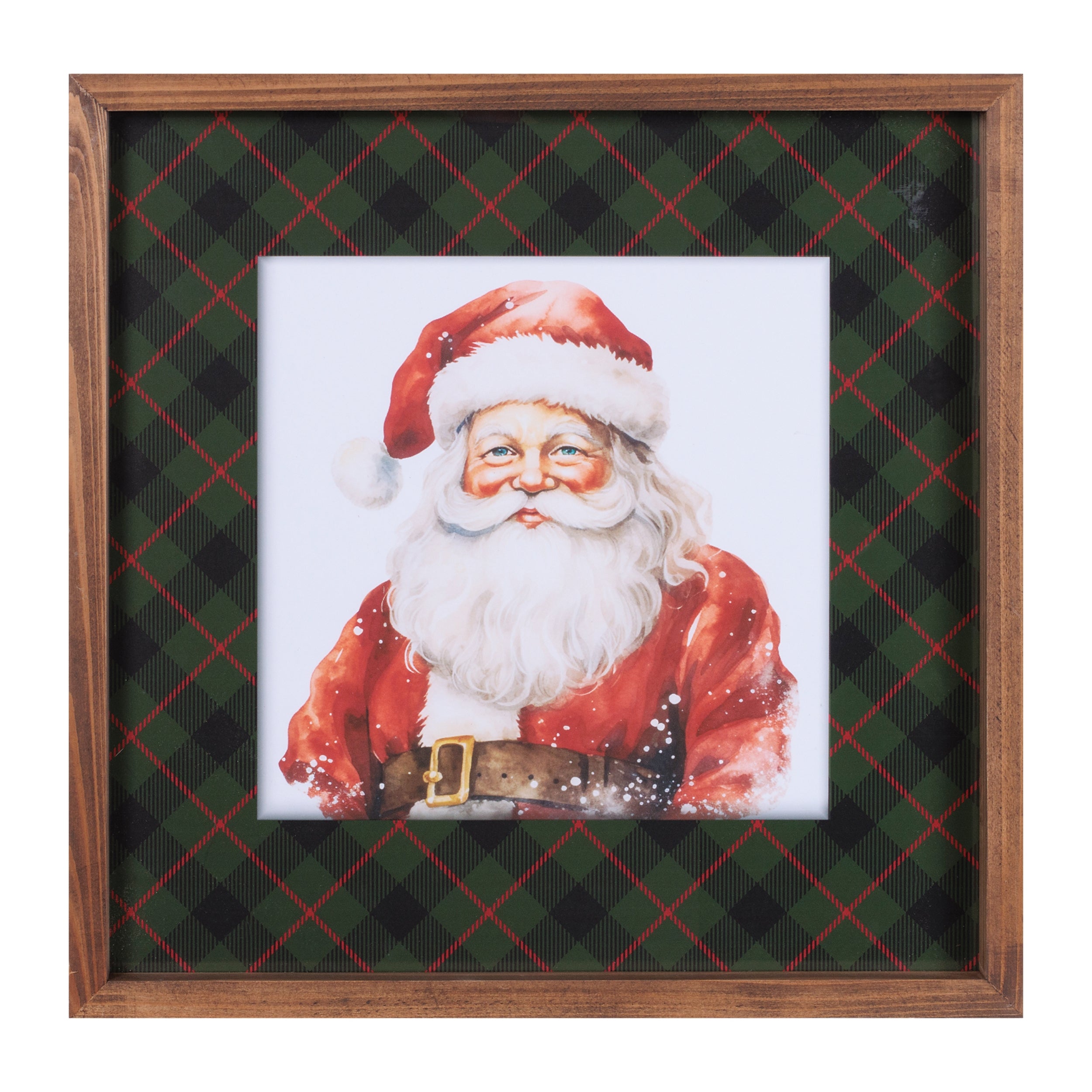 Framed Santa Print 15.5”H MDF/Wood/Glass