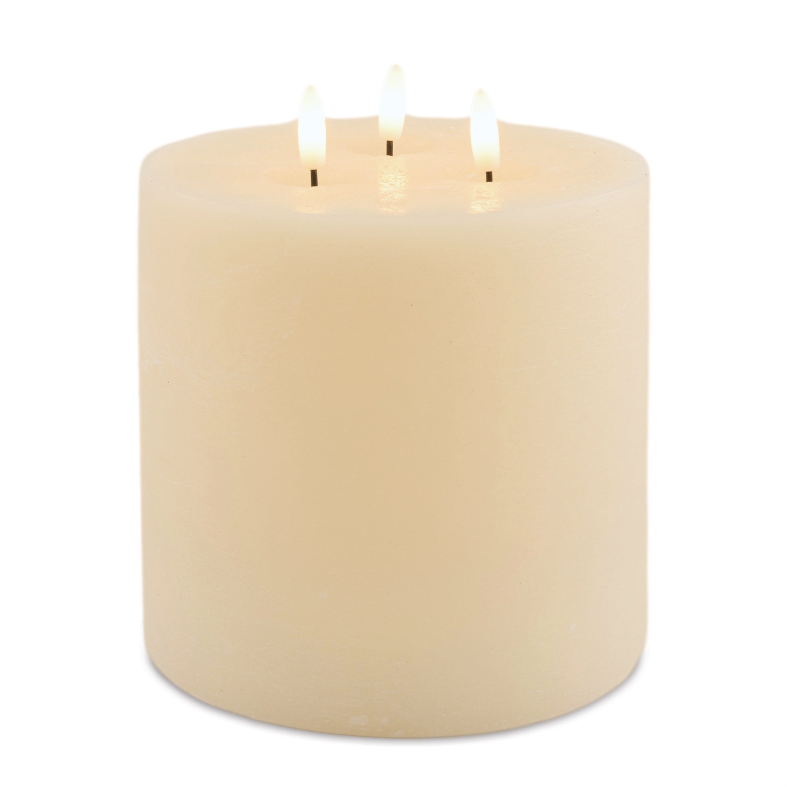 FIA Wick Candle CREAM 6"D x 6"H Wax/ 4 & 8 Hr Timer 3 C Batteries Not Included
