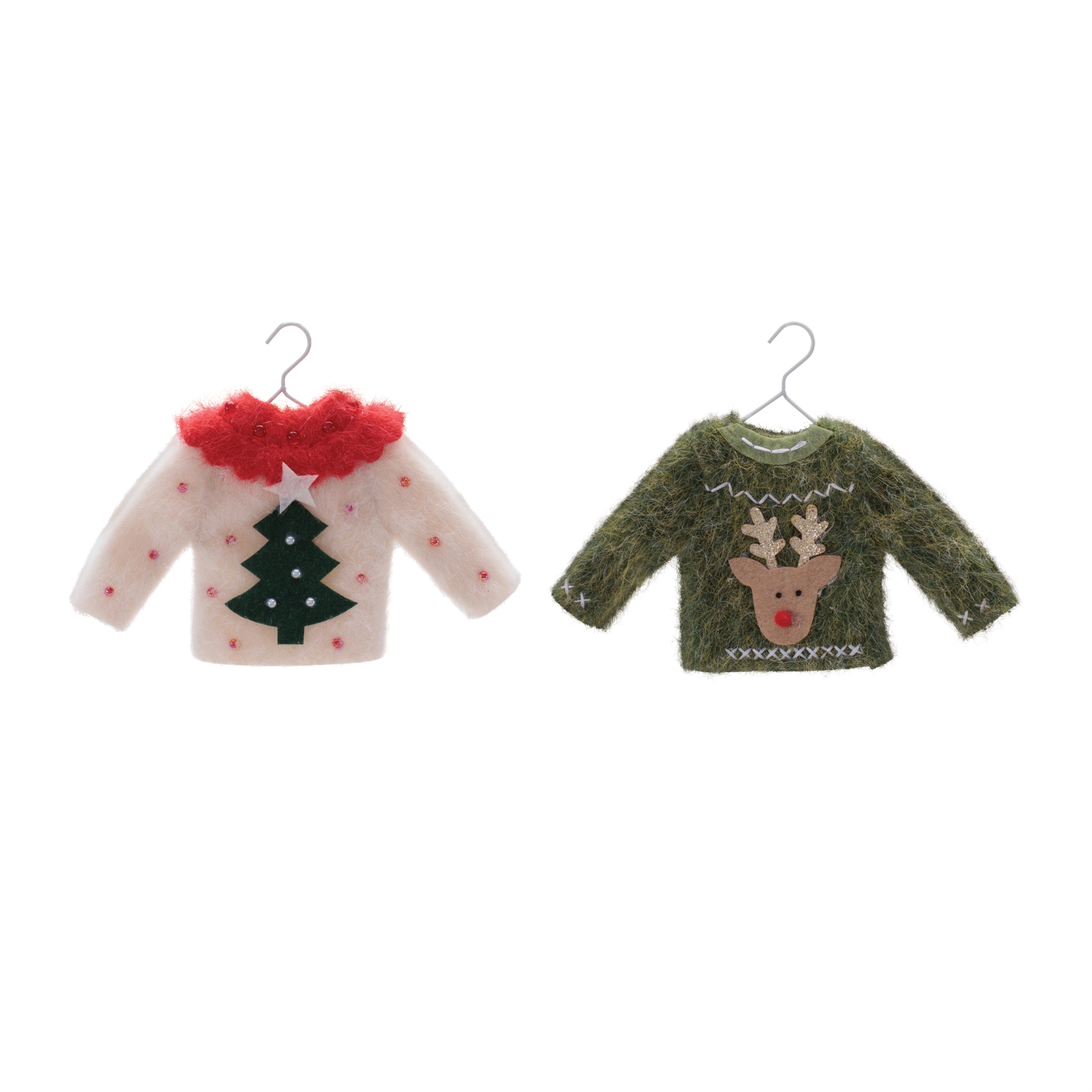 Sweater Ornament (2 set of) 5”H Polyester