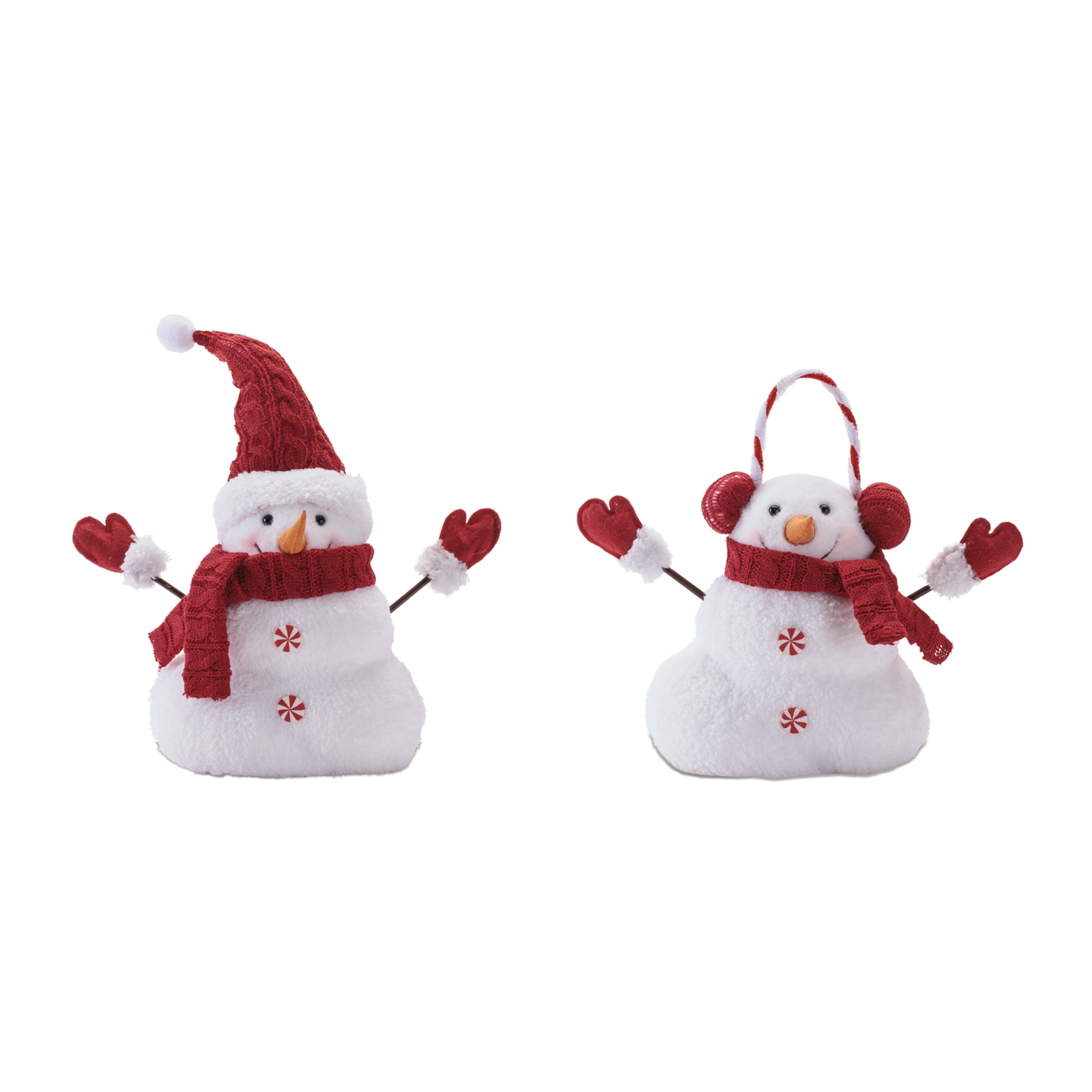 Snowman (2 set of) 11"H, 12"H Foam/Faux Fur
