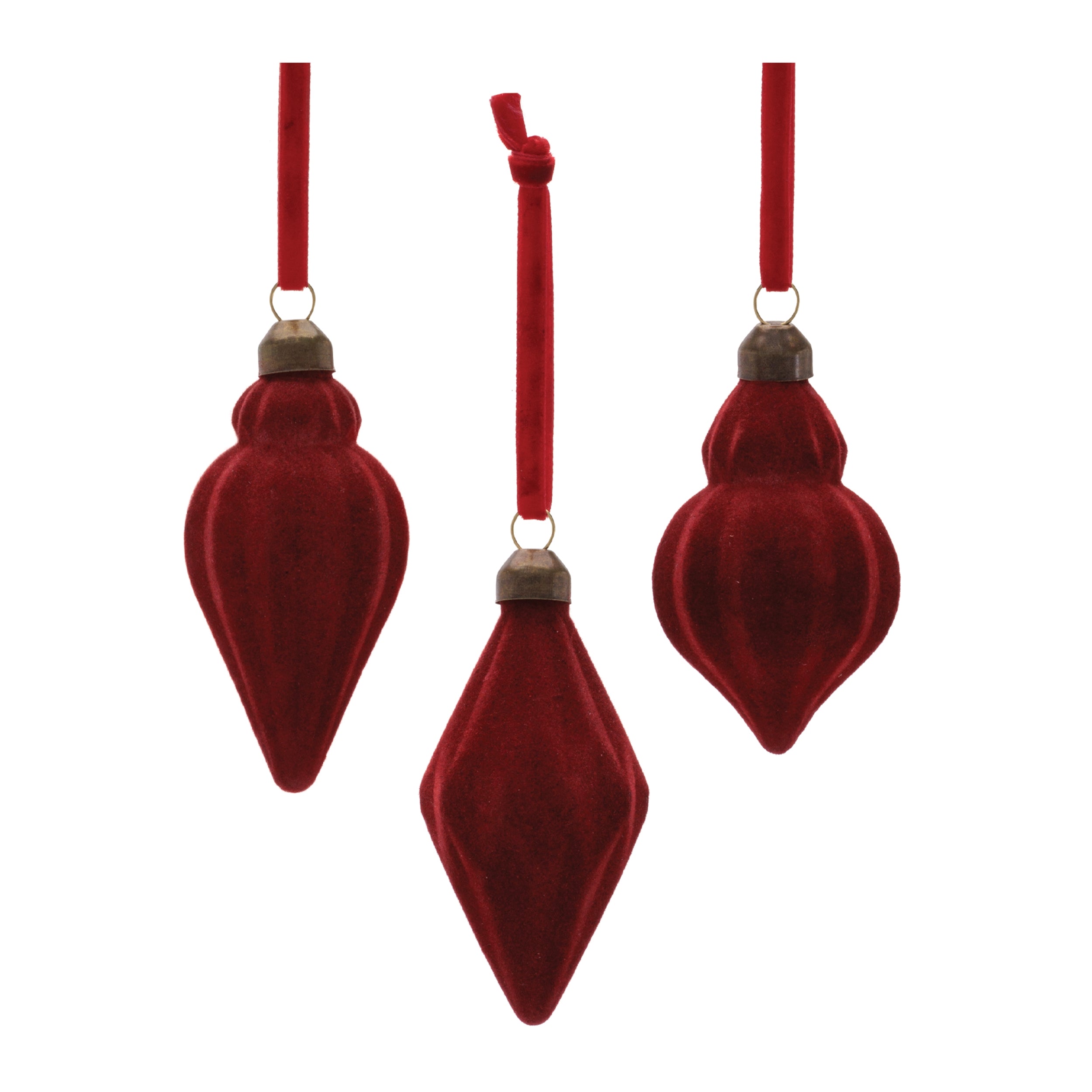 Ornament (3 set of) 3"H, 3.75"H, 4"H Glass