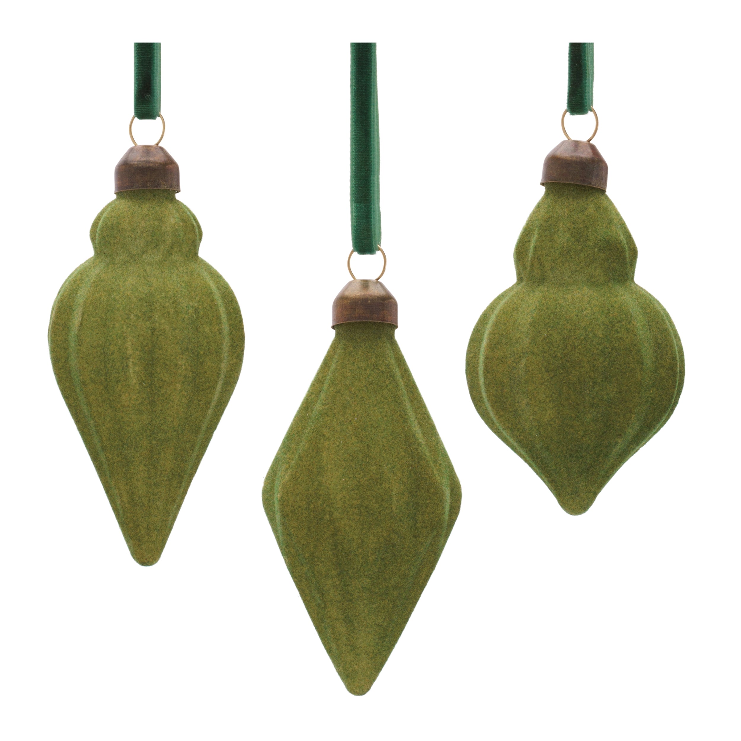 Ornament (3 set of) 3"H, 3.75"H, 4"H Glass