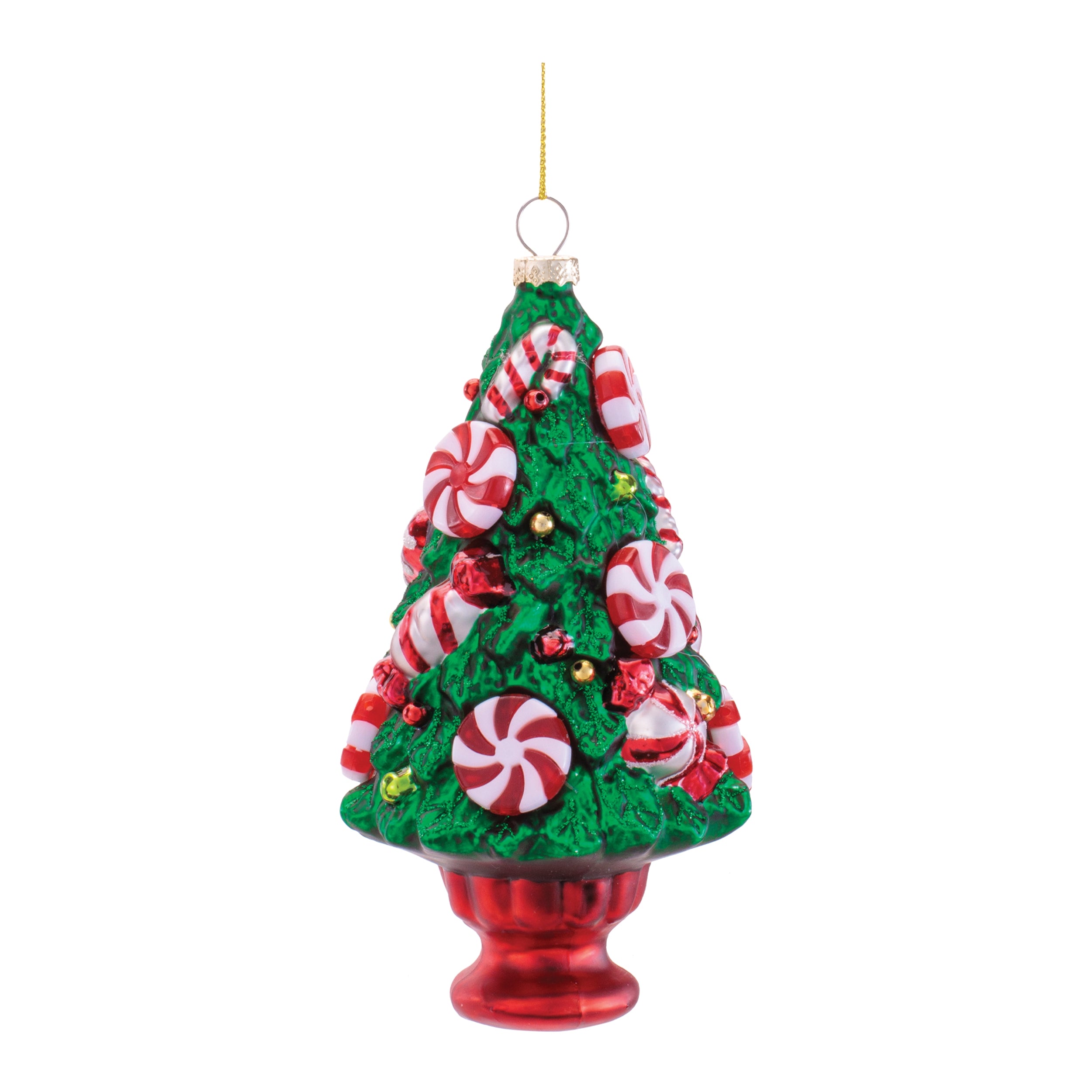 Candy Tree Ornament 5.75”H Glass