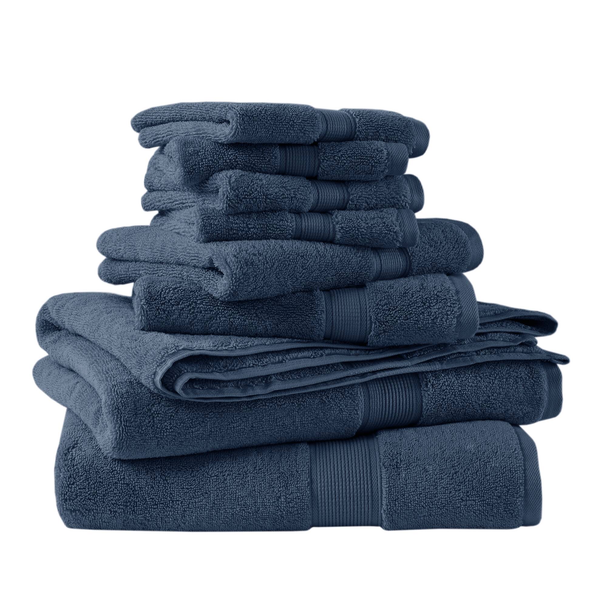 800GSM 100% Cotton 8 Piece Antimicrobial Towel Set