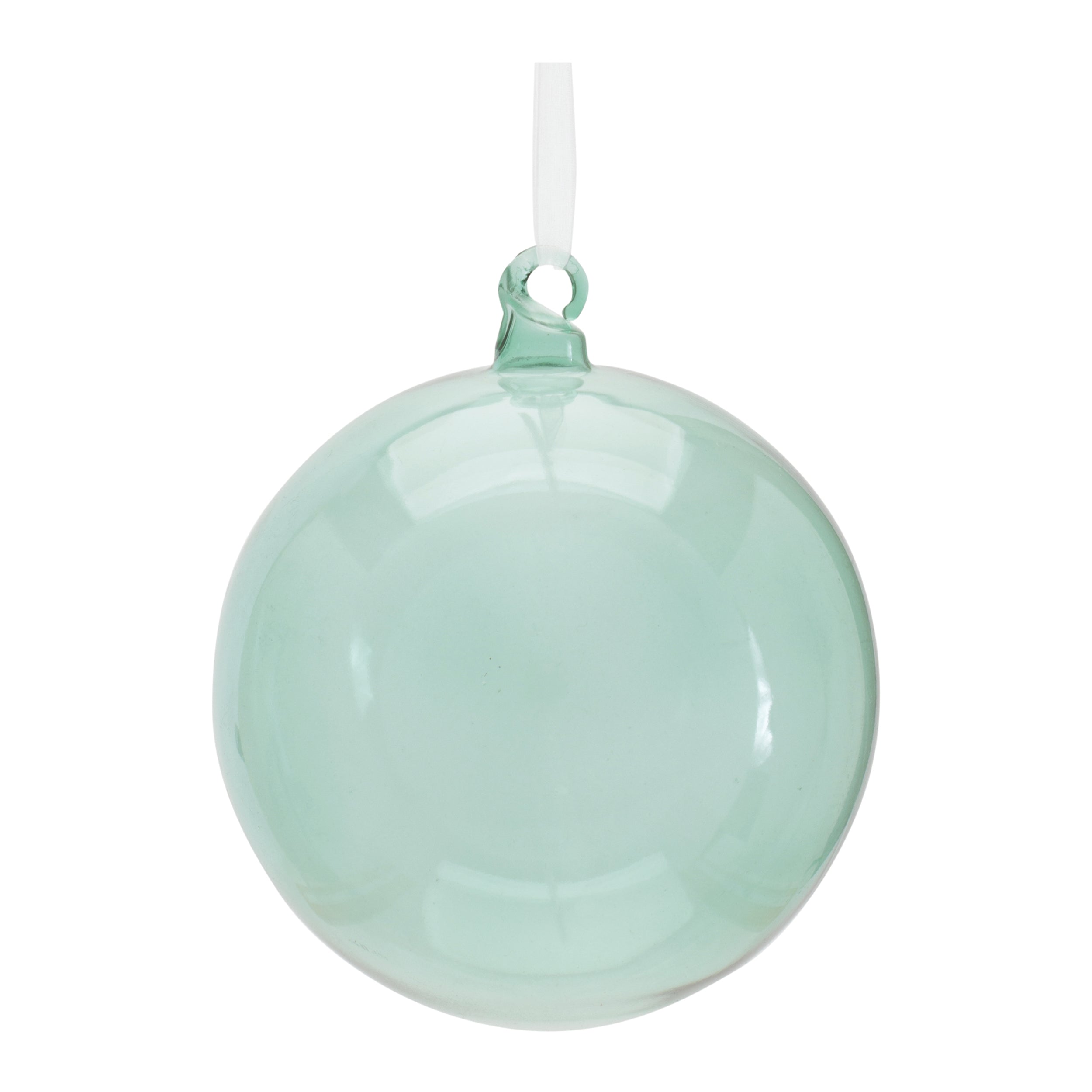 Ball Ornament 4”D Glass